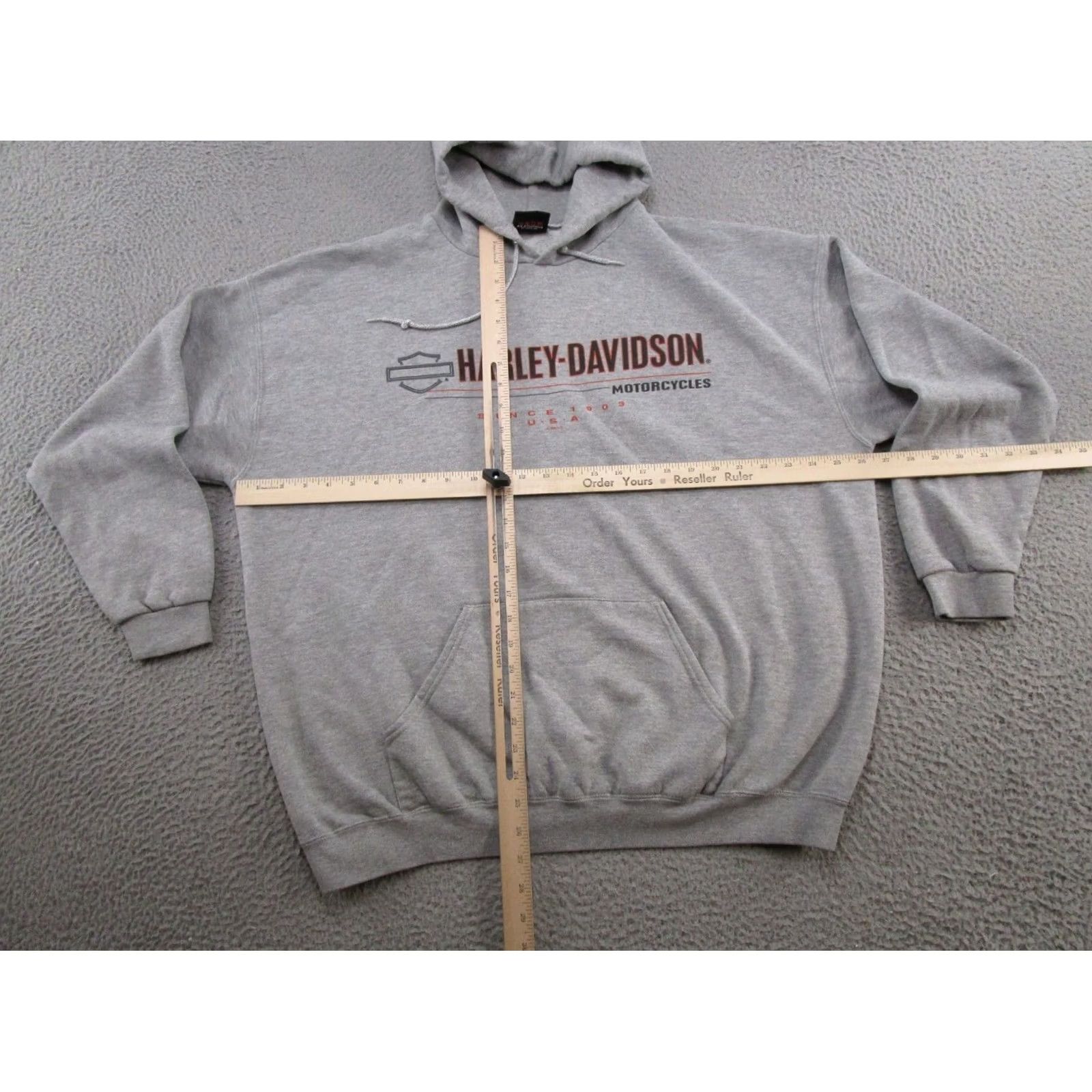 Harley Davidson VINTAGE Harley-Davidson Pullover Hoodie Mens Gray 90s Alaska Graphic Print Hooded Pockets Crew Neck Size L Size US L / EU 52-54 / 3 - 5 Thumbnail
