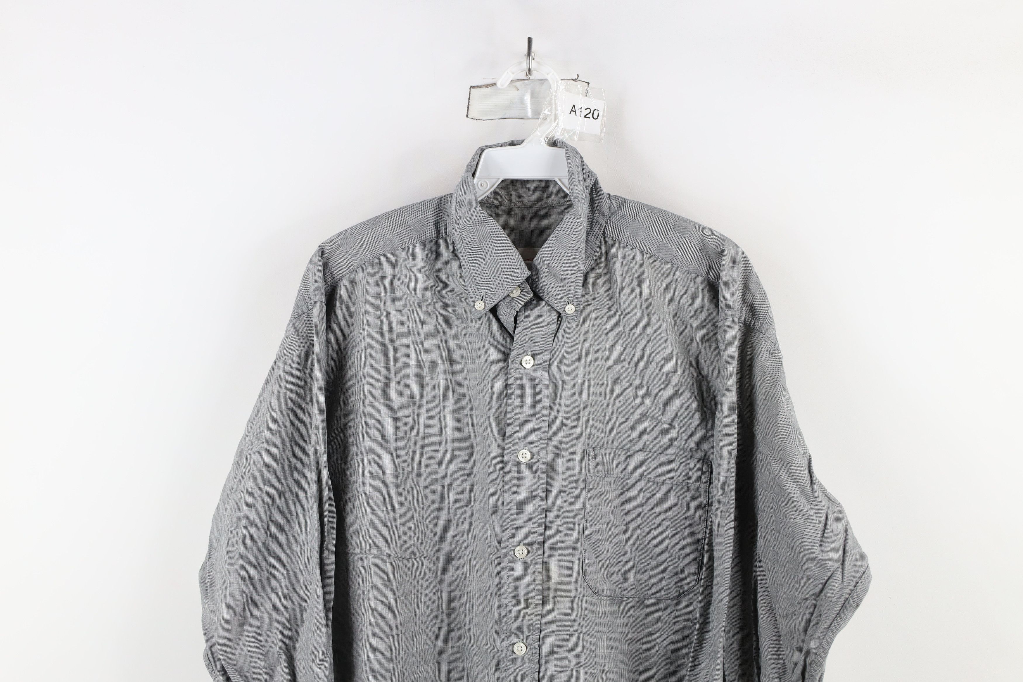Brooks Brothers × Vintage Vintage 80s Brooks Brothers Cotton Button Down Shirt Plaid Size US M / EU 48-50 / 2 - 2 Thumbnail