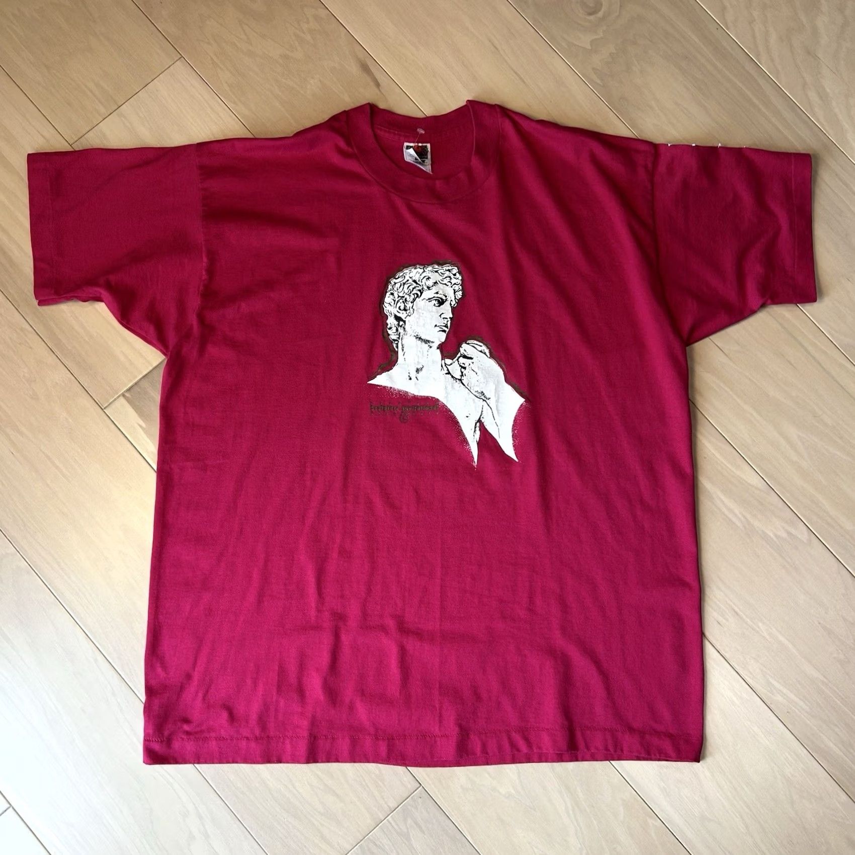 Fruit Of The Loom Vintage Statue of David Tee Short Sleeve Size 2XL - Fruit of the Loom - Dark Pink Size US 39 - 2 Thumbnail