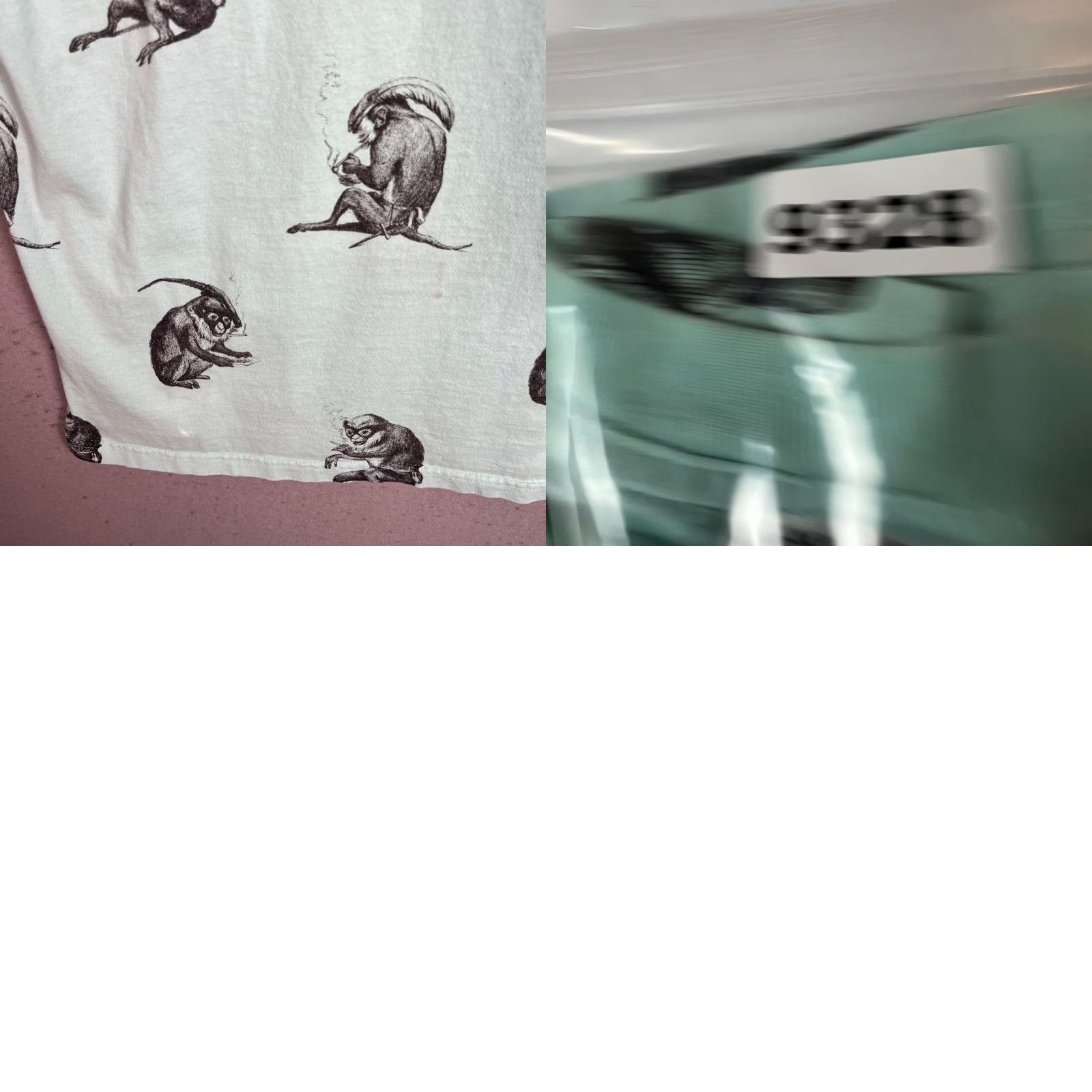 Vintage VINTAGE Akomplice T-Shirt Monkey Print Adult Mens Large Mint Green Shirt Short Sleeve Crew Neck 90s? Size US L / EU 52-54 / 3 - 9 Thumbnail