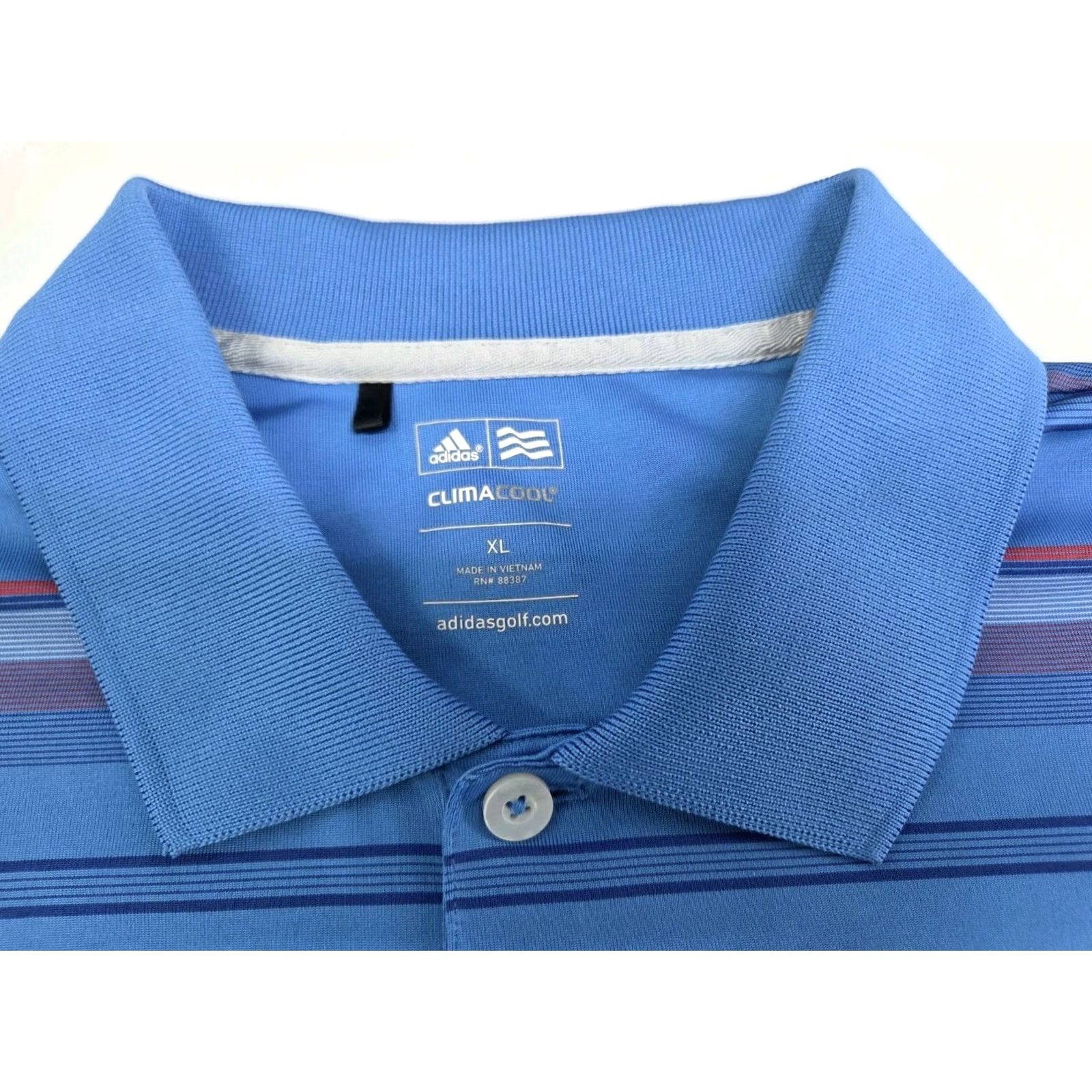 Adidas Adidas Golf Polo Shirt Mens ClimaCool Blue Striped Short Sleeve XL Size US XL / EU 56 / 4 - 4 Thumbnail