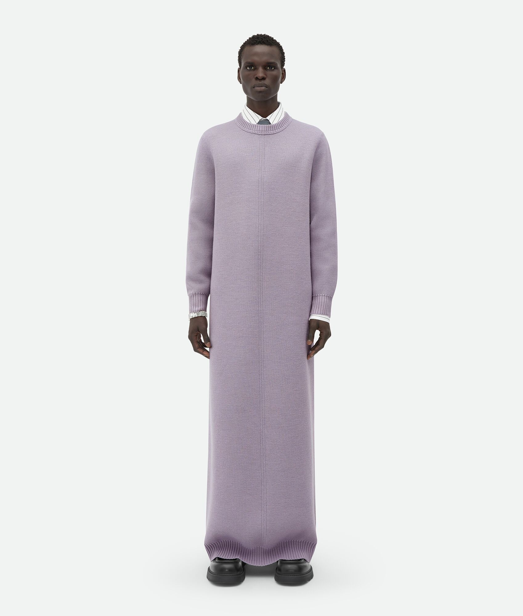 Bottega Veneta o1s1rm0925 Wool Long Dress in Lilac Size US M / EU 48-50 / 2 - 1 Thumbnail