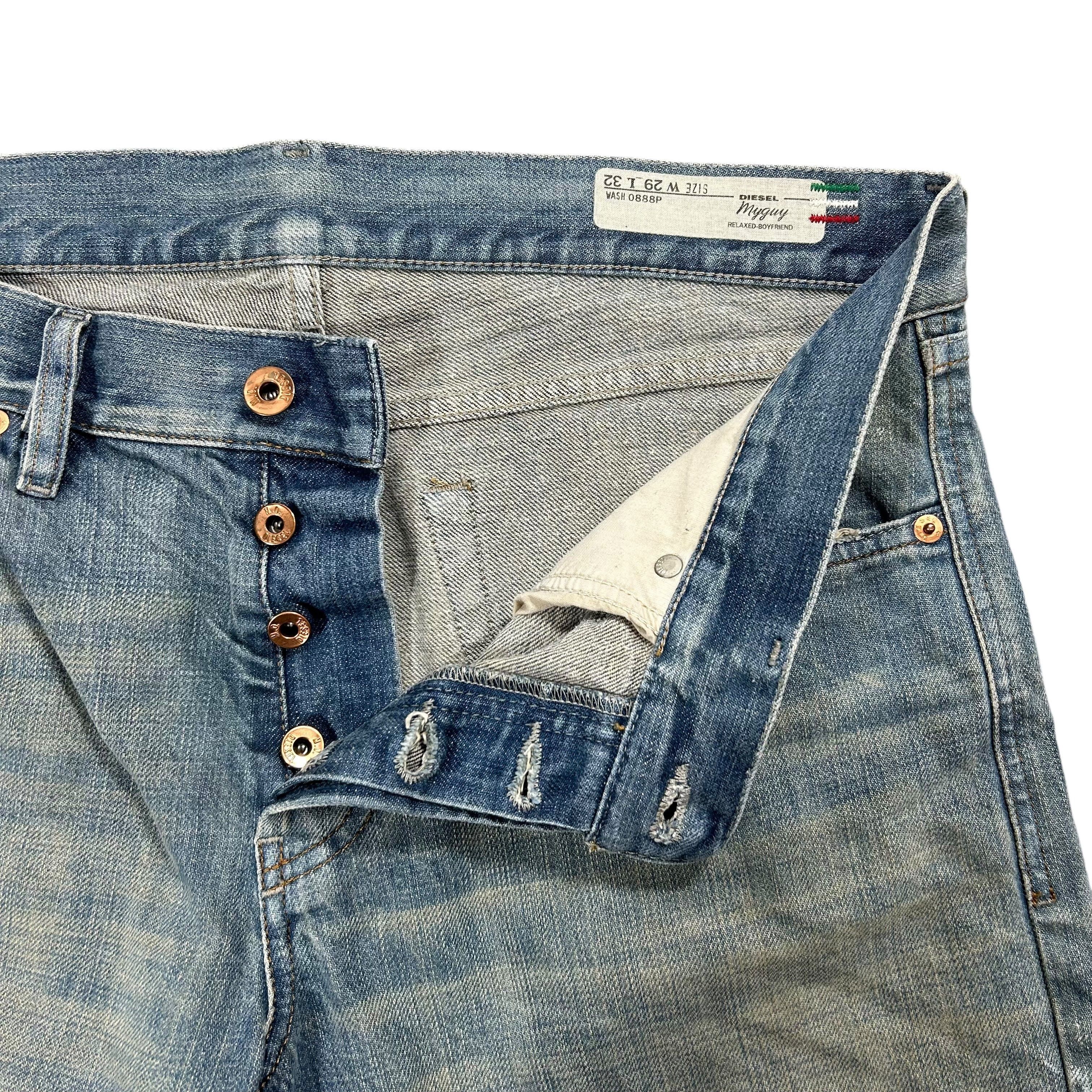 Diesel Diesel Myguy Boyfriend Blue Denim Jeans Straight W29L32 Size 29" - 5 Thumbnail
