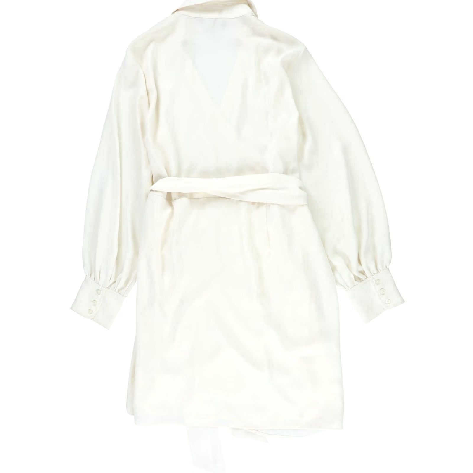 Ralph Lauren VINTAGE Ralph Lauren Womens Double-Faced Georgette Wrap Mini Dress, natural, 16 Size XXL / US 16-18 / IT 52-54 - 2 Thumbnail