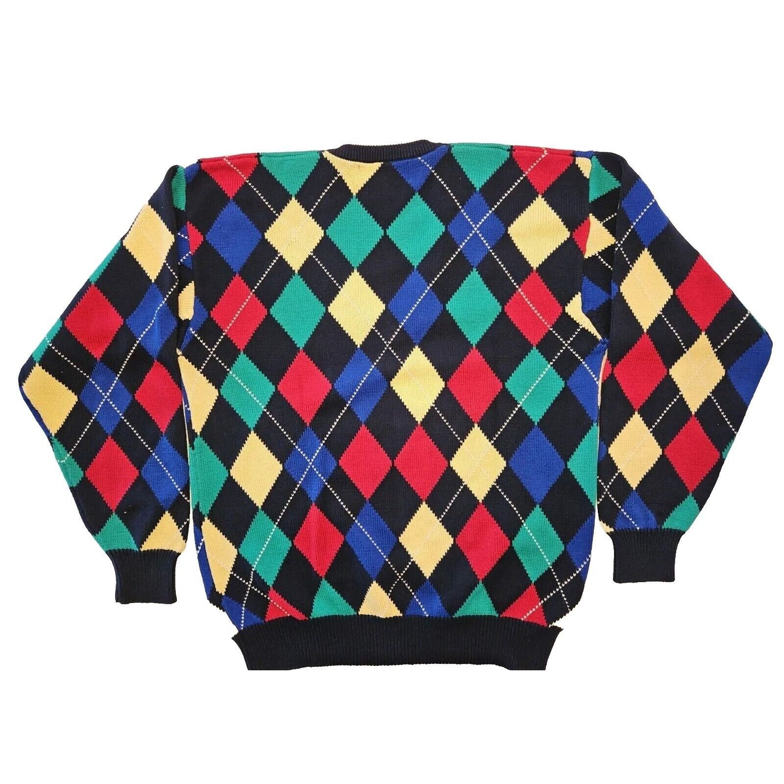 Pringle Of Scotland Pringle Argyle Sweater Mens L Preppy Cotton Heavyweight V Ne Size US L / EU 52-54 / 3 - 5 Thumbnail