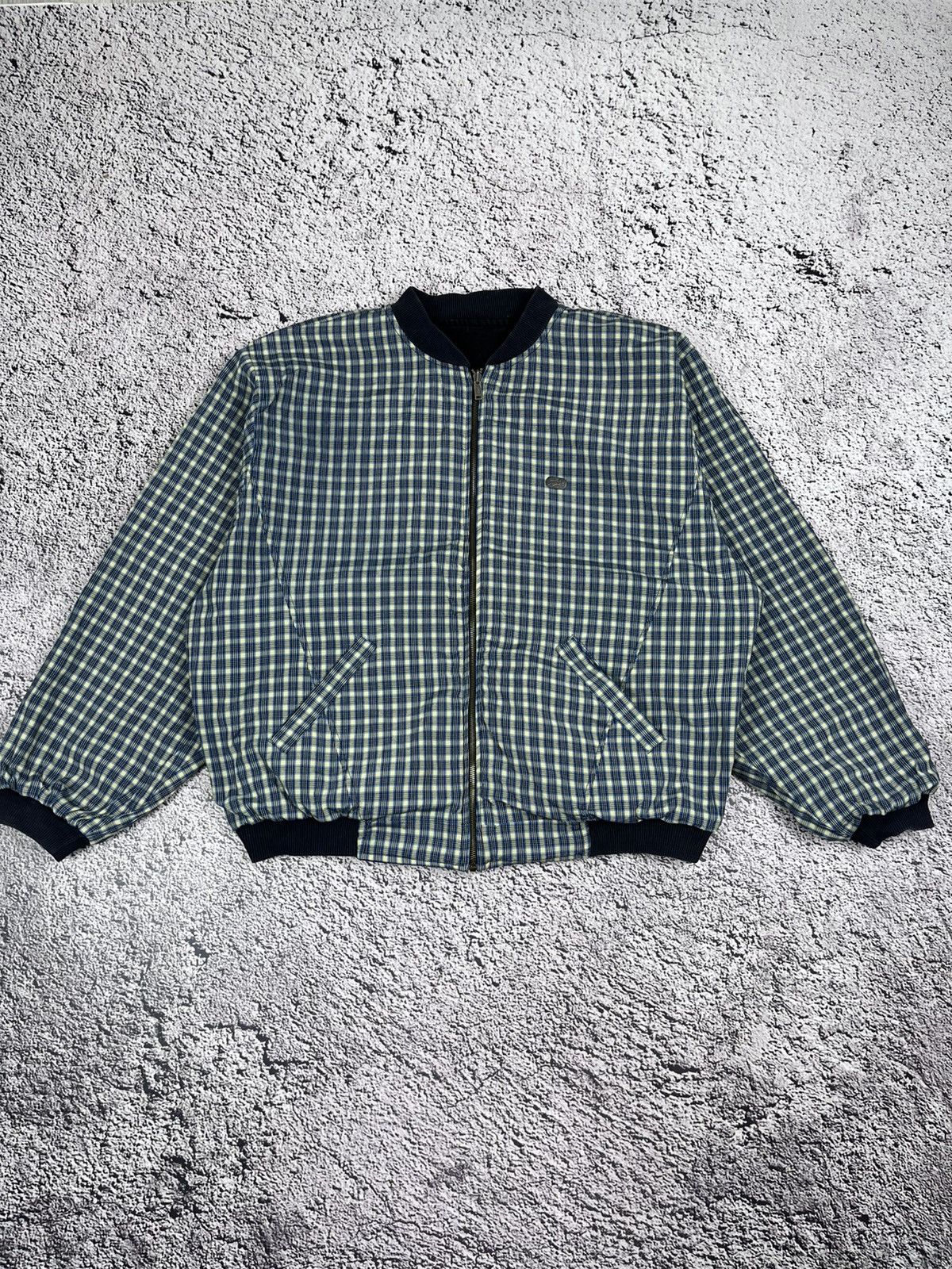 Lacoste Vintage Lacoste Reversible Bomber Jacket Checkered Black Size US XXL / EU 58 / 5 - 1 Thumbnail