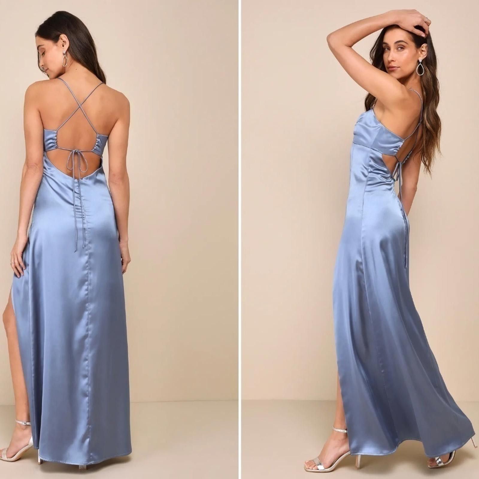 Lulus LULUS Prom Wedding Bridesmaid Sexy SatinElegant Maxi Dress Size S / US 4 / IT 40 - 3 Thumbnail