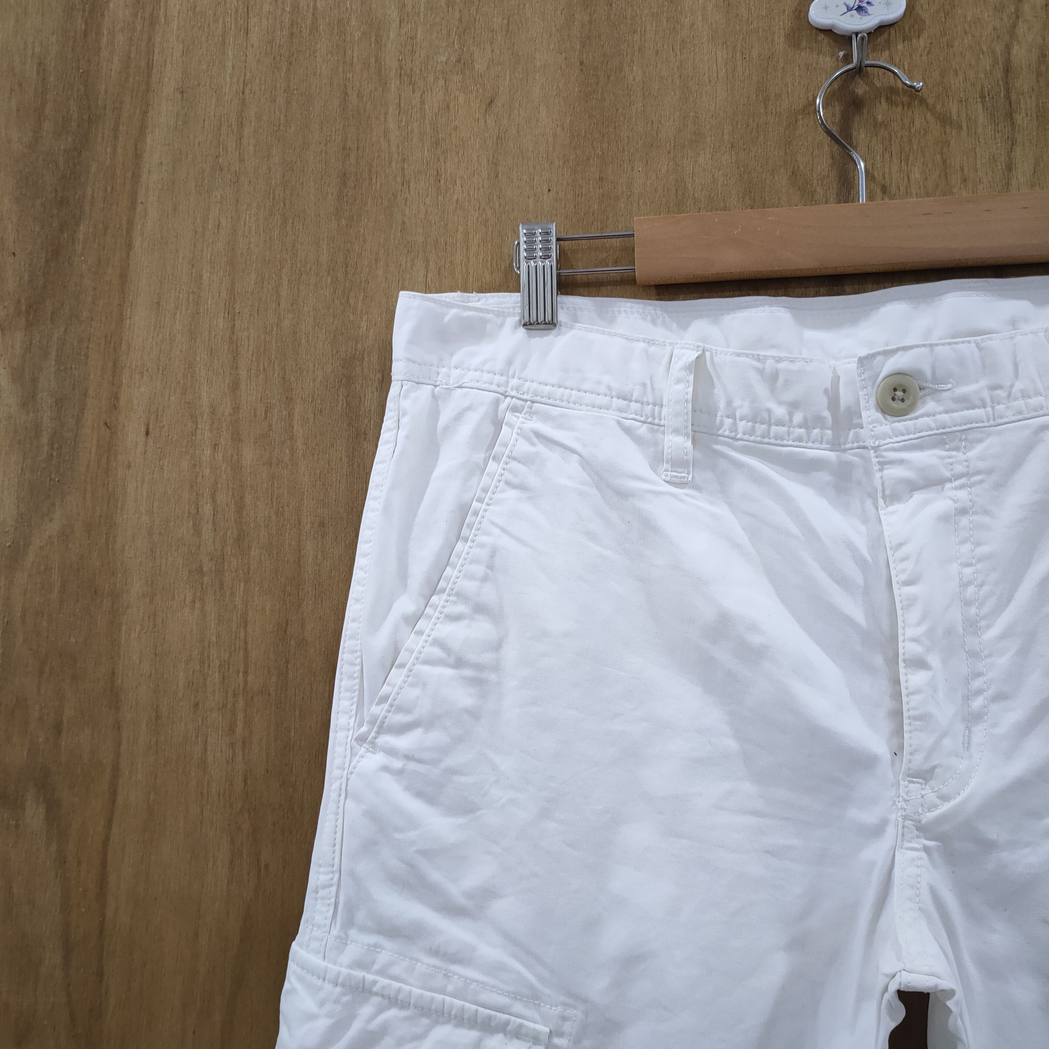 Japanese Brand JAPANESE WHITE YELLOW SKINNY CARGO PANTS Size US 33 - 5 Thumbnail