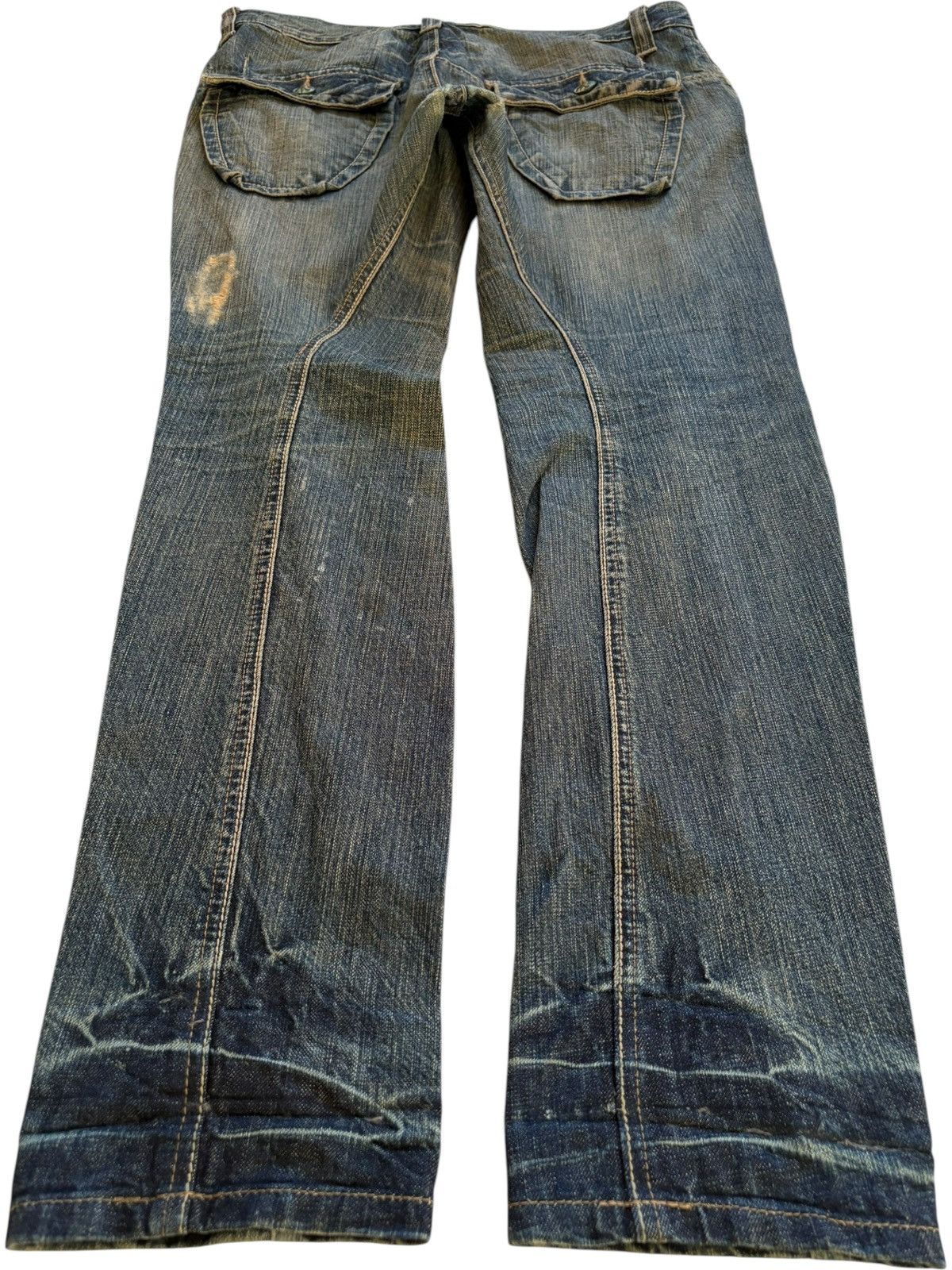 Japanese Brand × Le Grande Bleu (L.G.B.) Vintage Japanese Rusty Mud Wash Spiral Leg Distressed Jeans Size US 32 / EU 48 - 2 Thumbnail