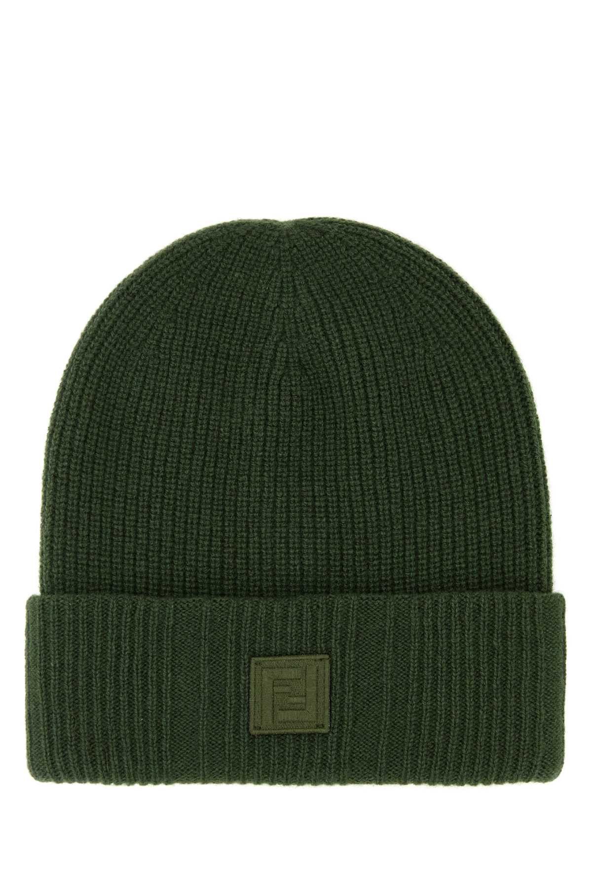 Fendi Green Wool Blend Beanie Hat Size ONE SIZE - 1 Thumbnail