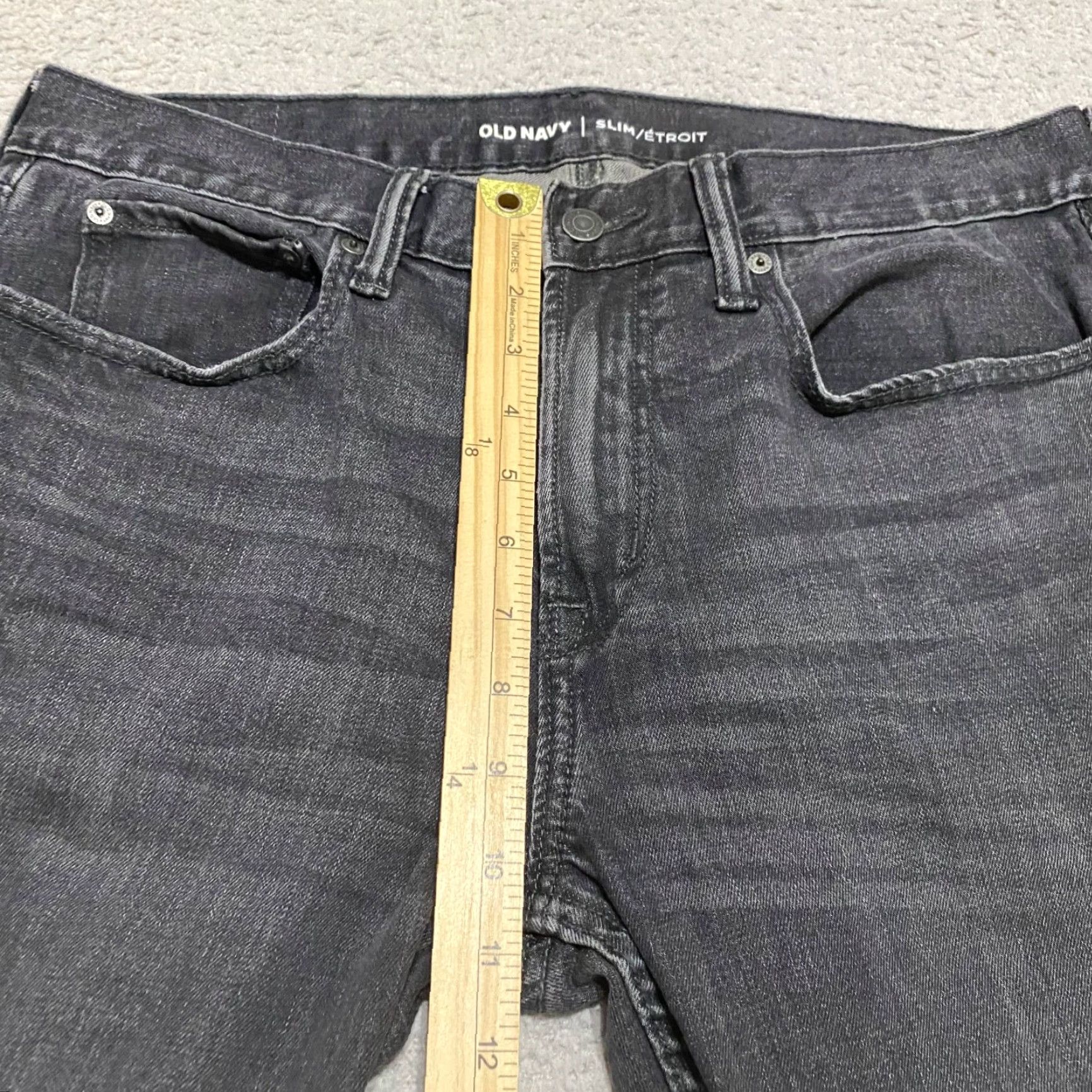 Old Navy Old Navy Jeans Gray Denim Medium Wash Slim Straight Mid Rise 34x34 Mens Regular 5-Pocket Stretch Size US 34 / EU 50 - 7 Thumbnail