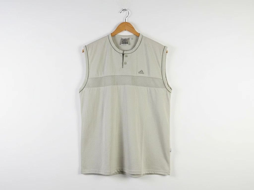 Adidas Adidas Vintage Mesh Sleeveless Polo Tank Top Cream Men 2XL Size US XXL / EU 58 / 5 - 1 Thumbnail