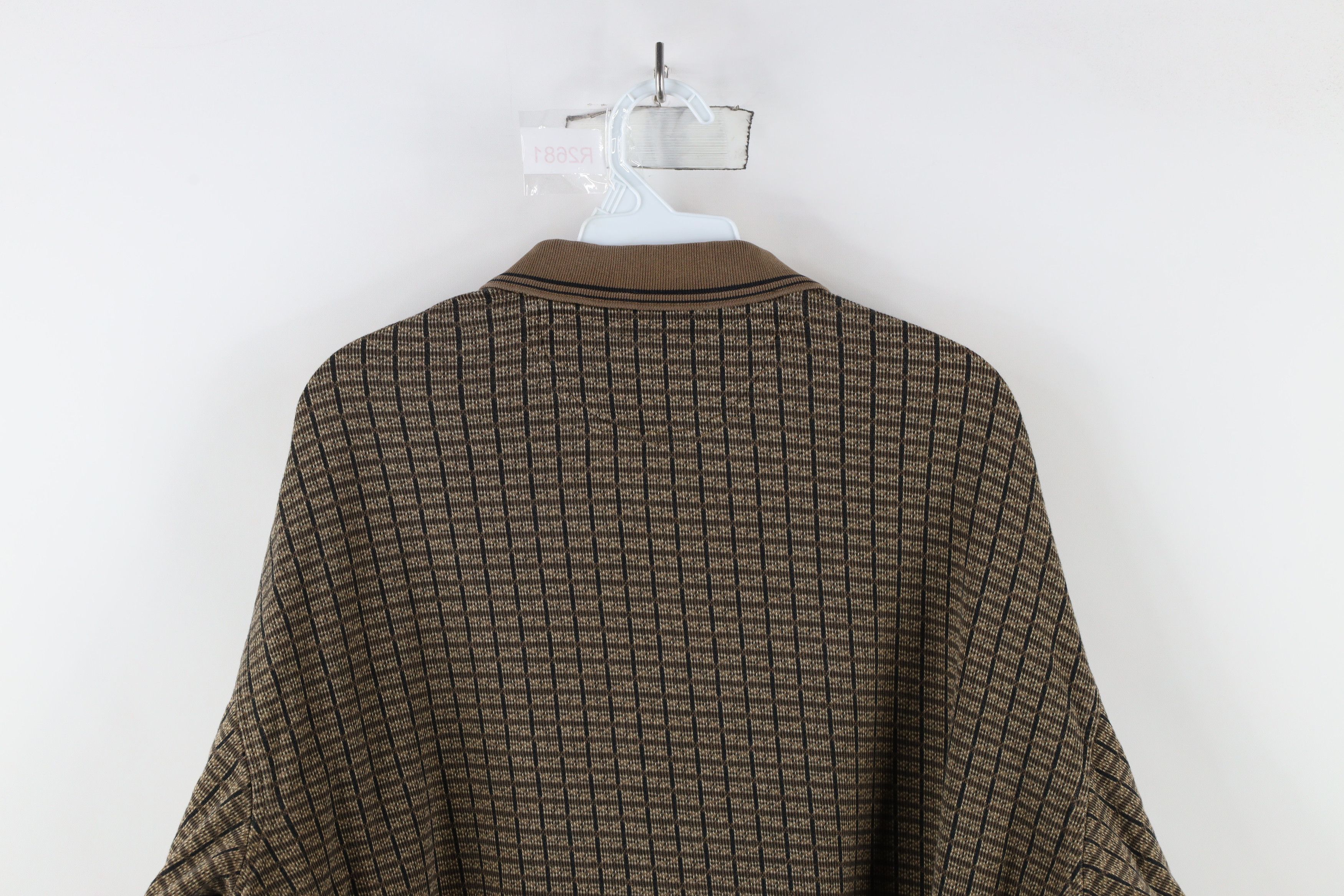 Vintage Vintage 90s Streetwear Checkered Knit Long Sleeve Polo Shirt Size US M / EU 48-50 / 2 - 13 Thumbnail