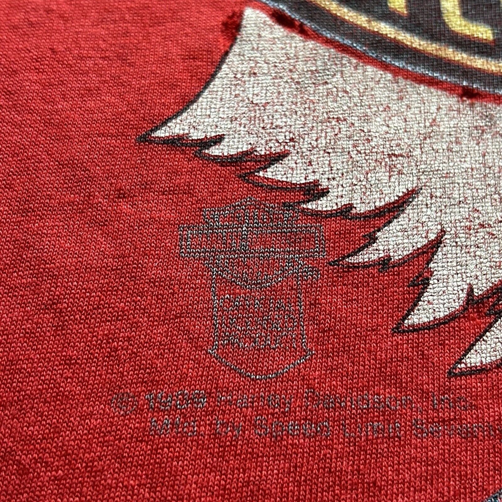 Harley Davidson Vintage 80s Harley Davidson Eagle Art T Shirt Large Red Rare Size US L / EU 52-54 / 3 - 7 Thumbnail