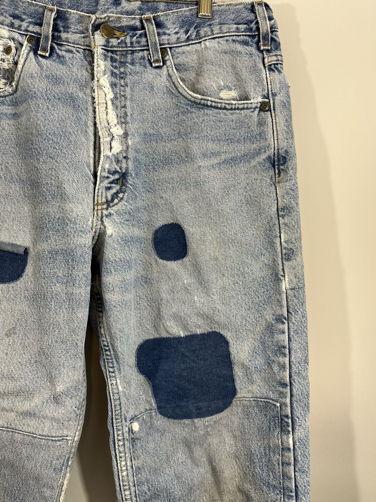 Carhartt Thrashed Patched Flannel Lined Distressed Jeans Size US 32 / EU 48 - 2 Thumbnail