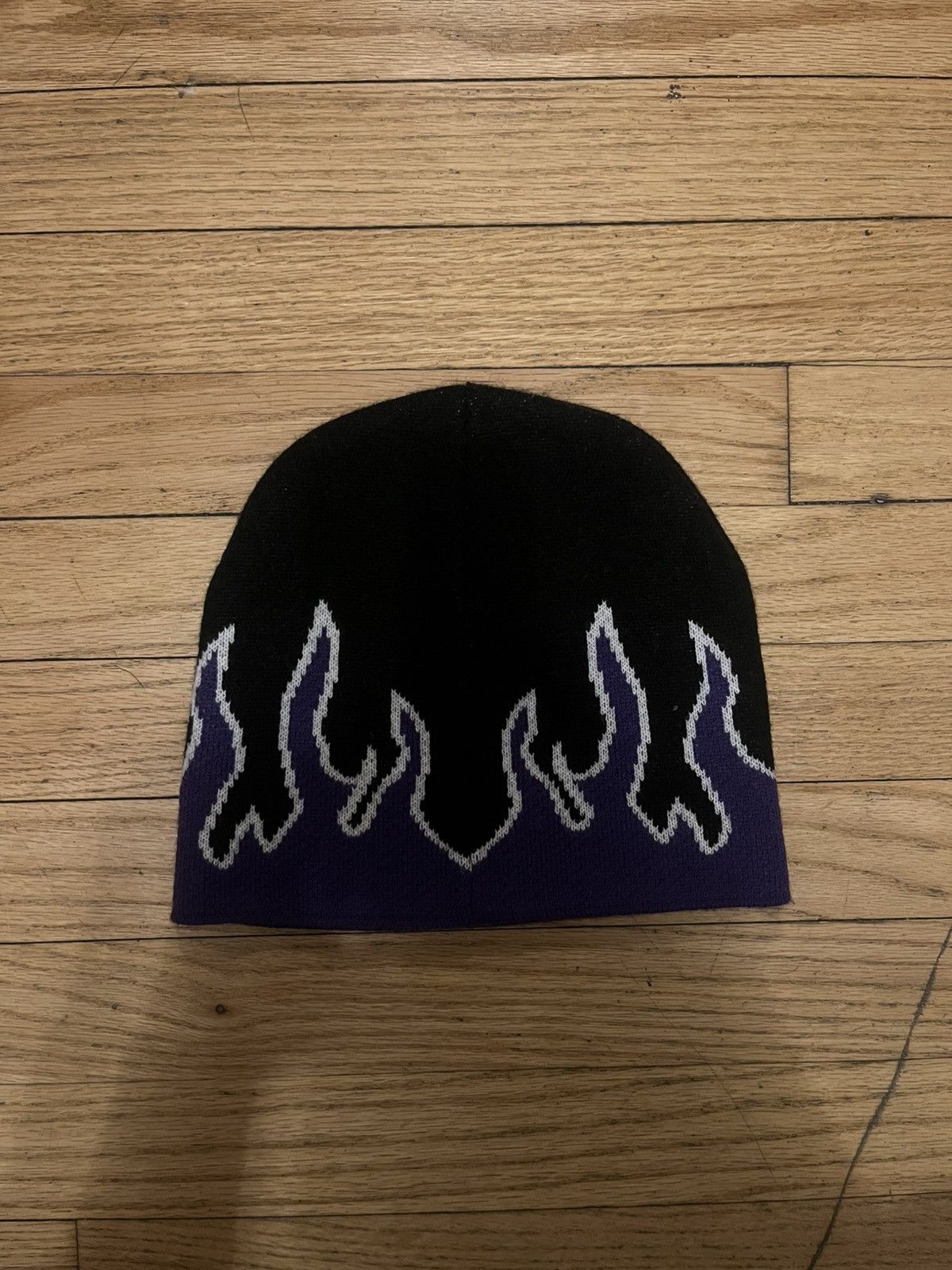 Other Purple Flame Black Beanie Size ONE SIZE - 1 Thumbnail