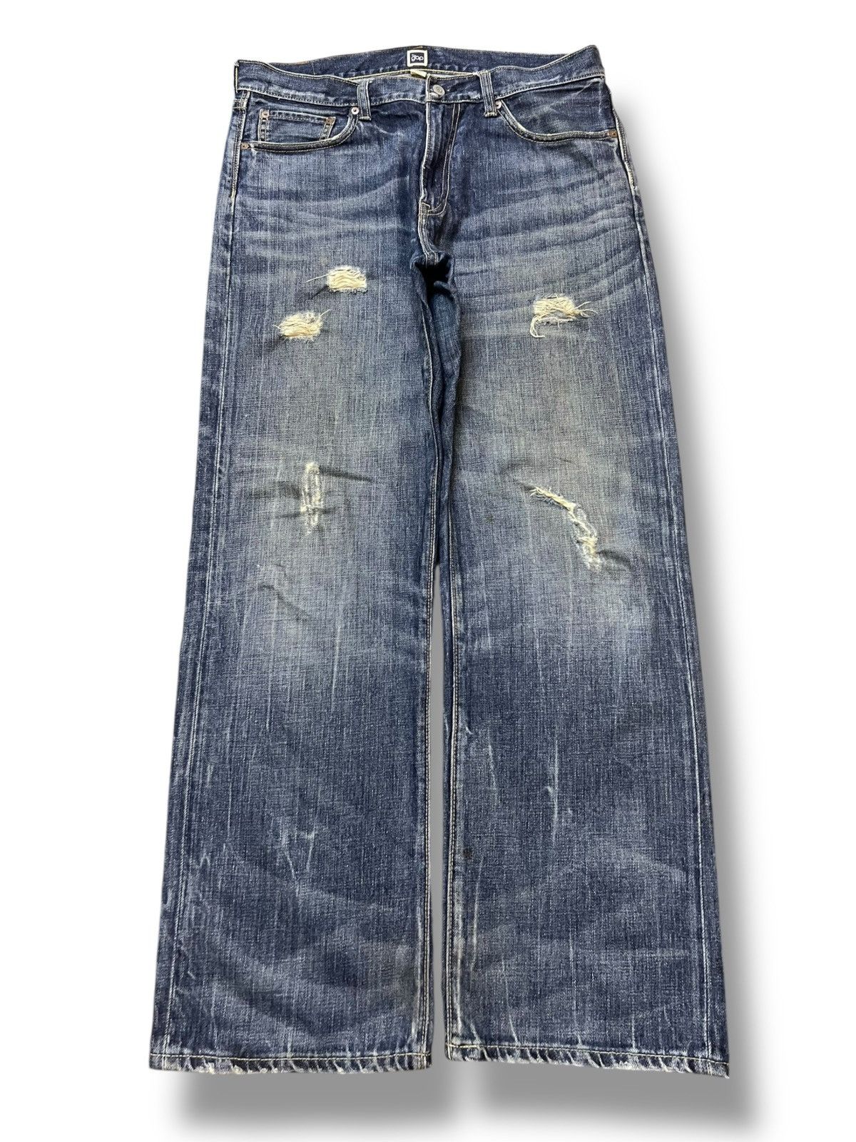 Gap The Gap 1969 - Faded, Distressed Baggy Jeans Size US 35 - 2 Thumbnail