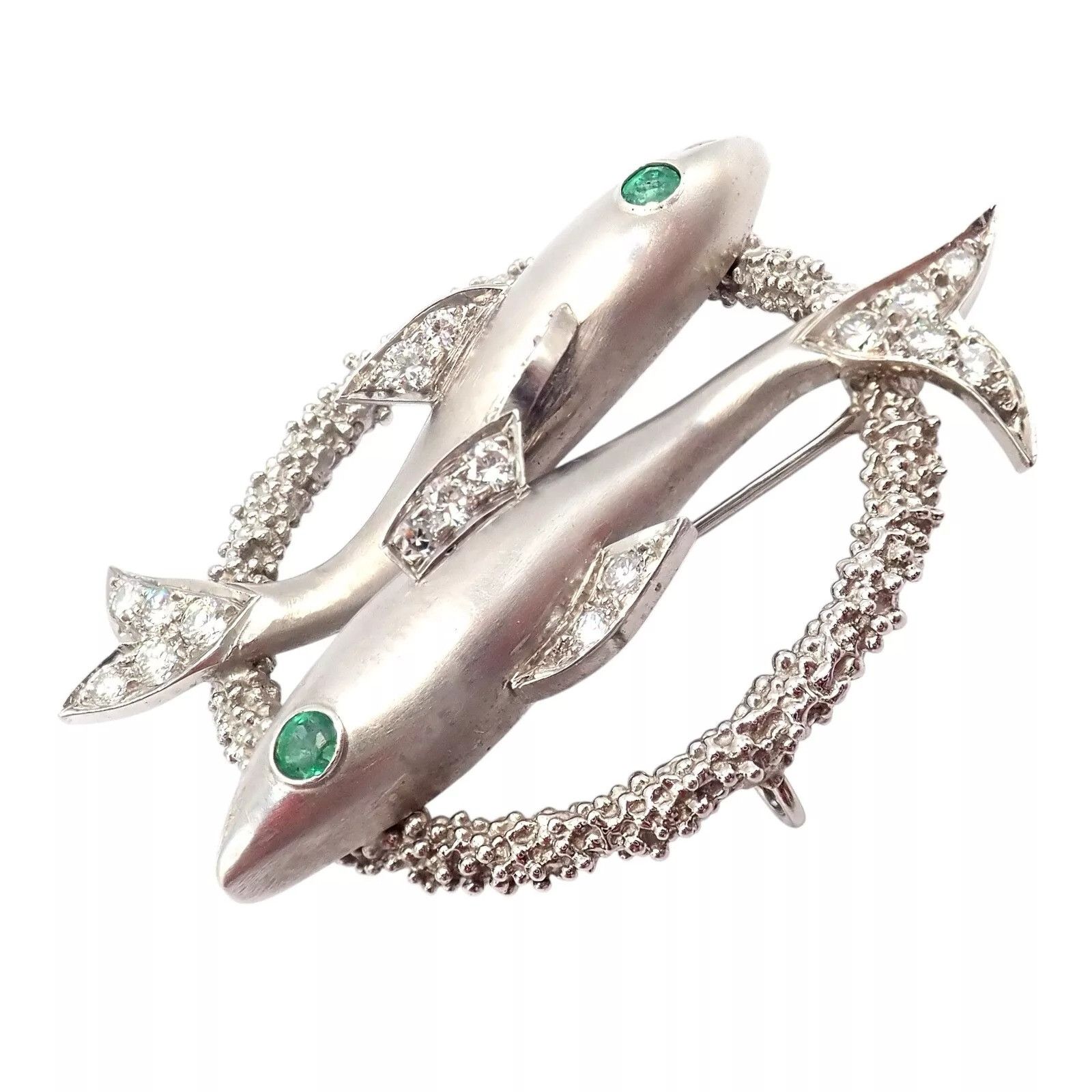 Cartier Cartier White Gold Platinum Diamond Emerald Zodiac Brooch Size ONE SIZE - 7 Thumbnail