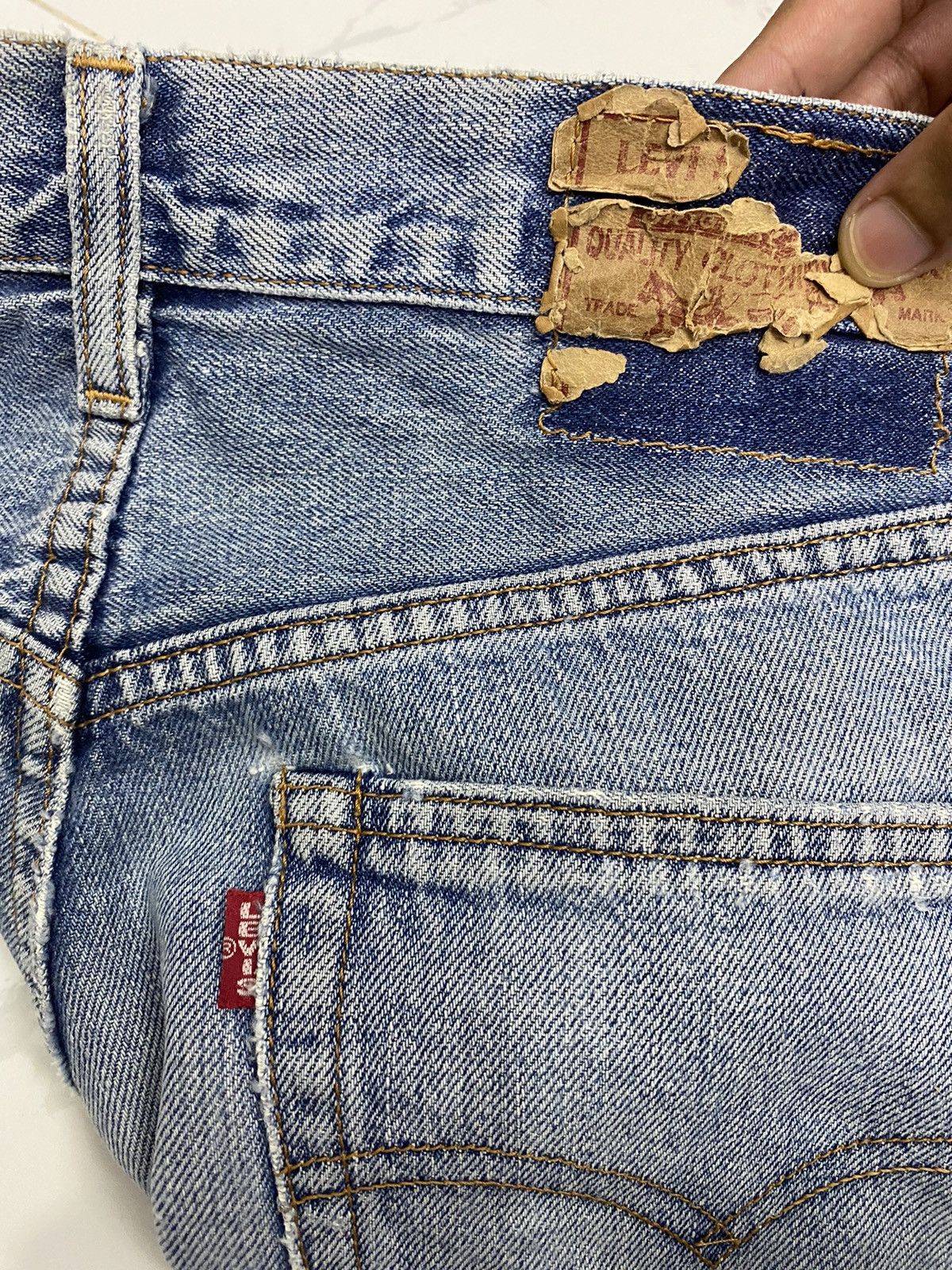 Levi's × Vintage LEVIS 502-xx BIG E SELVEDGE DISTRESSED DENIM JEANS Size US 32 / EU 48 - 11 Thumbnail