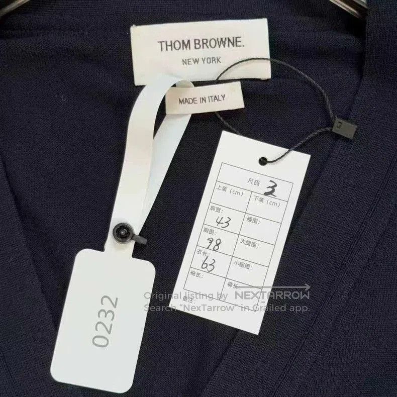 Thom Browne ThomBrowne Navy Wool Cardigan 3. Size US M / EU 48-50 / 2 - 2 Thumbnail