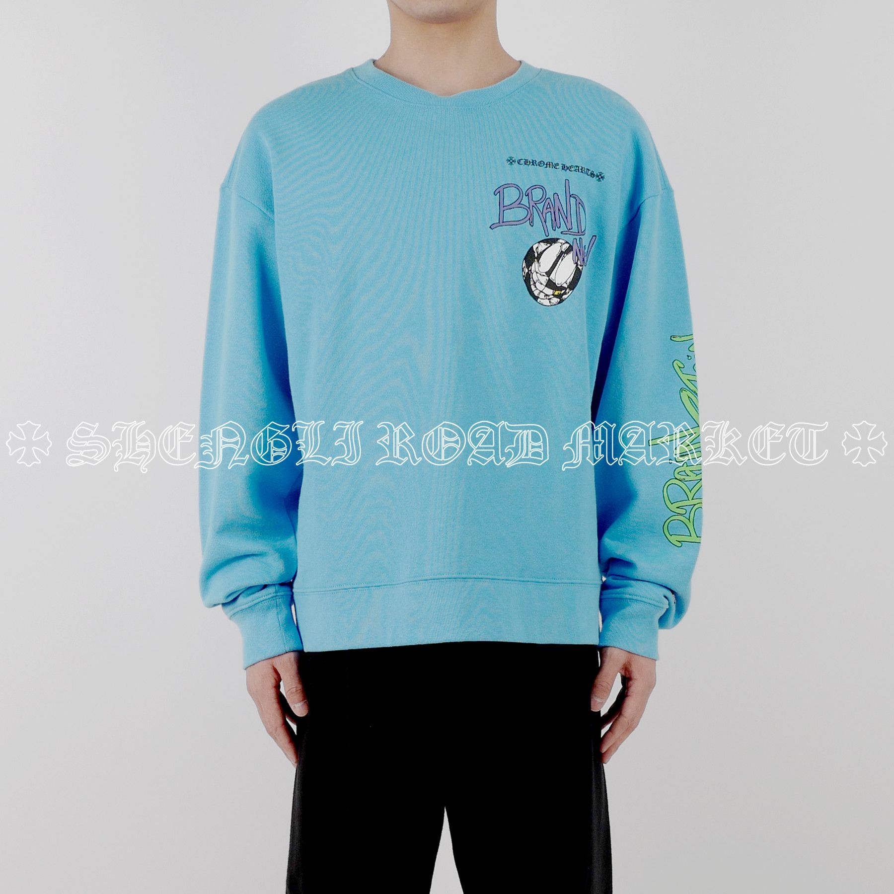 Chrome Hearts Chrome Hearts Matty Boy Blue Brain New Sweatshirt Size US XL / EU 56 / 4 - 8 Thumbnail