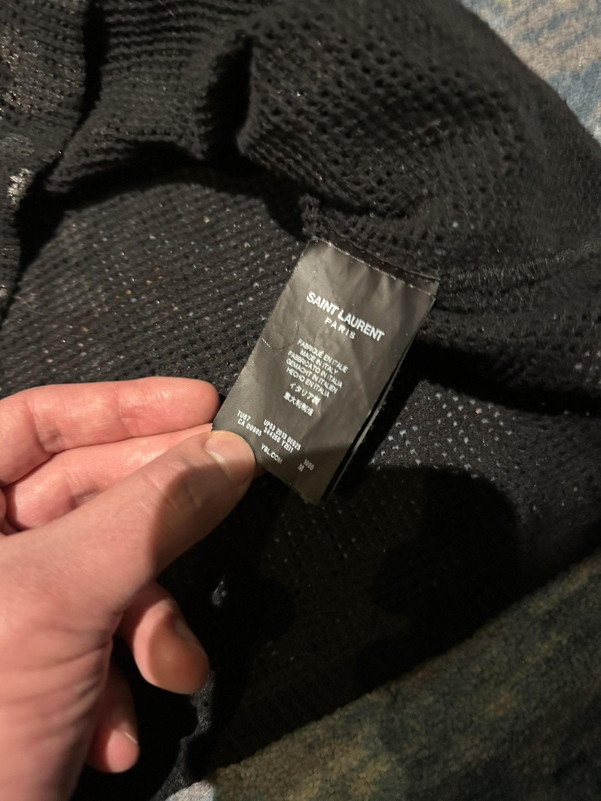 Saint Laurent Paris SS14 Waxed Mesh Babycat Tee Size US L / EU 52-54 / 3 - 3 Thumbnail