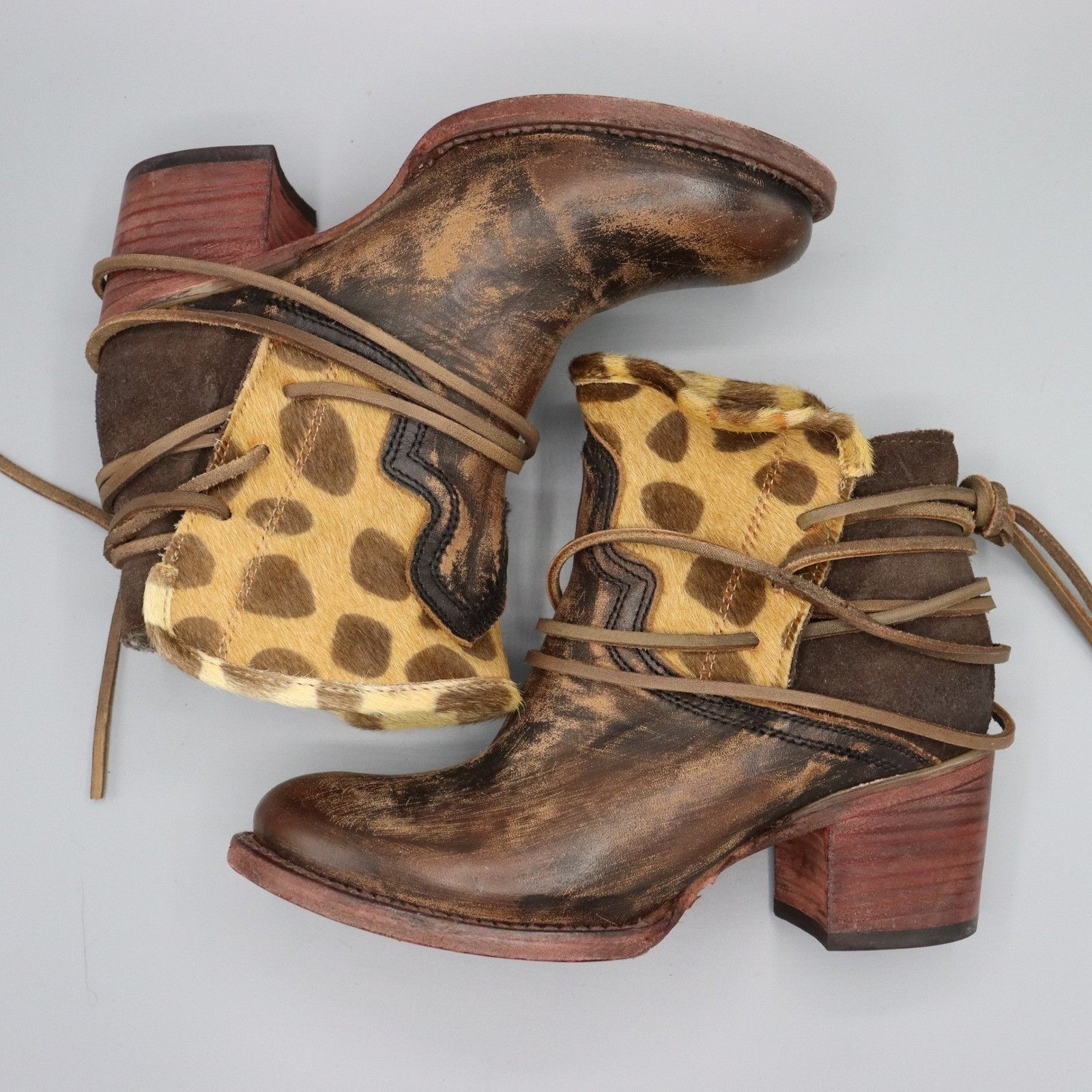 FREEBIRD Freebird Casey Leopard Boots Womens 6 Brown Western Boho Size US 6 / IT 36 - 1 Thumbnail