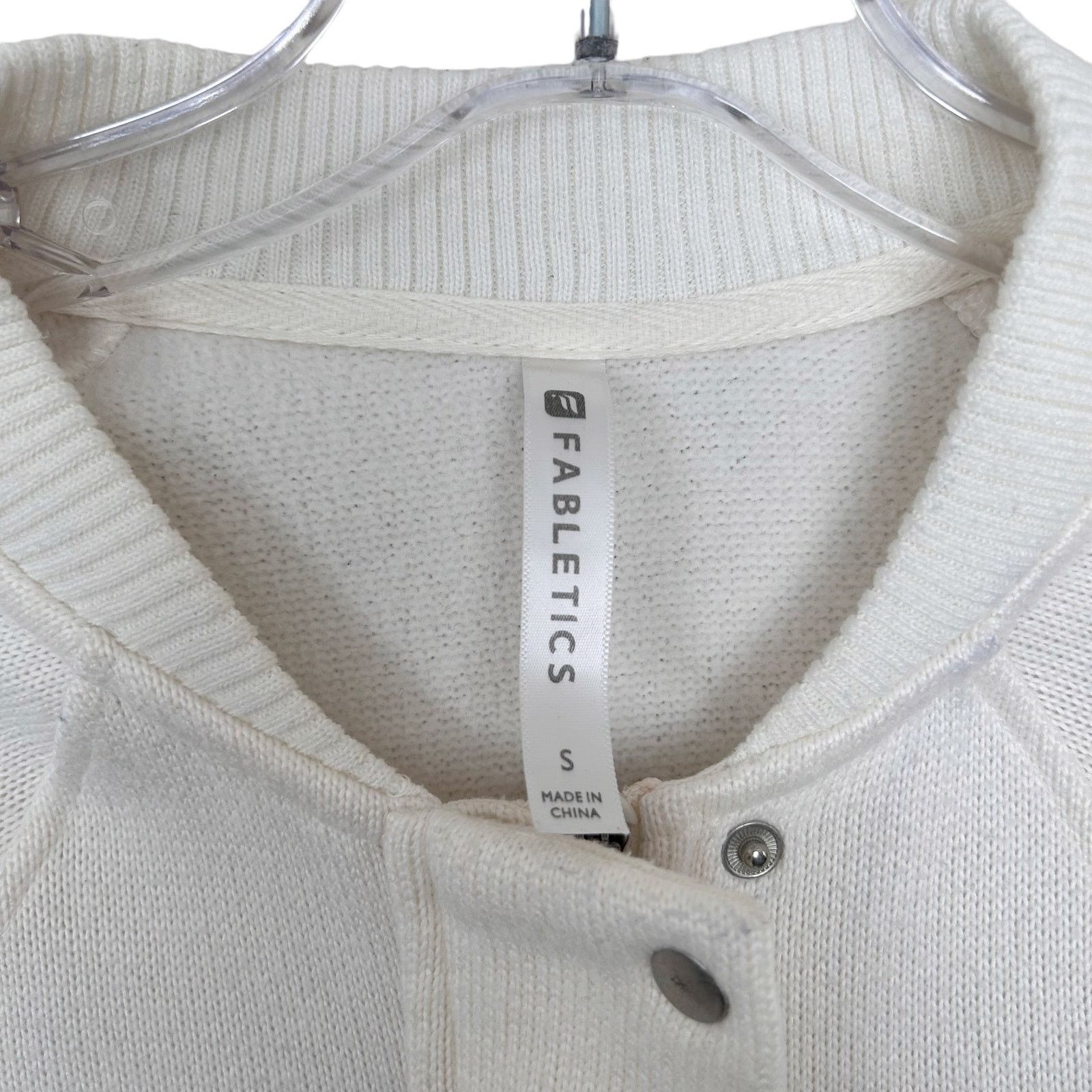 Other Fabletics White Snap Front Sweater Sz S Size S / US 4 / IT 40 - 2 Thumbnail