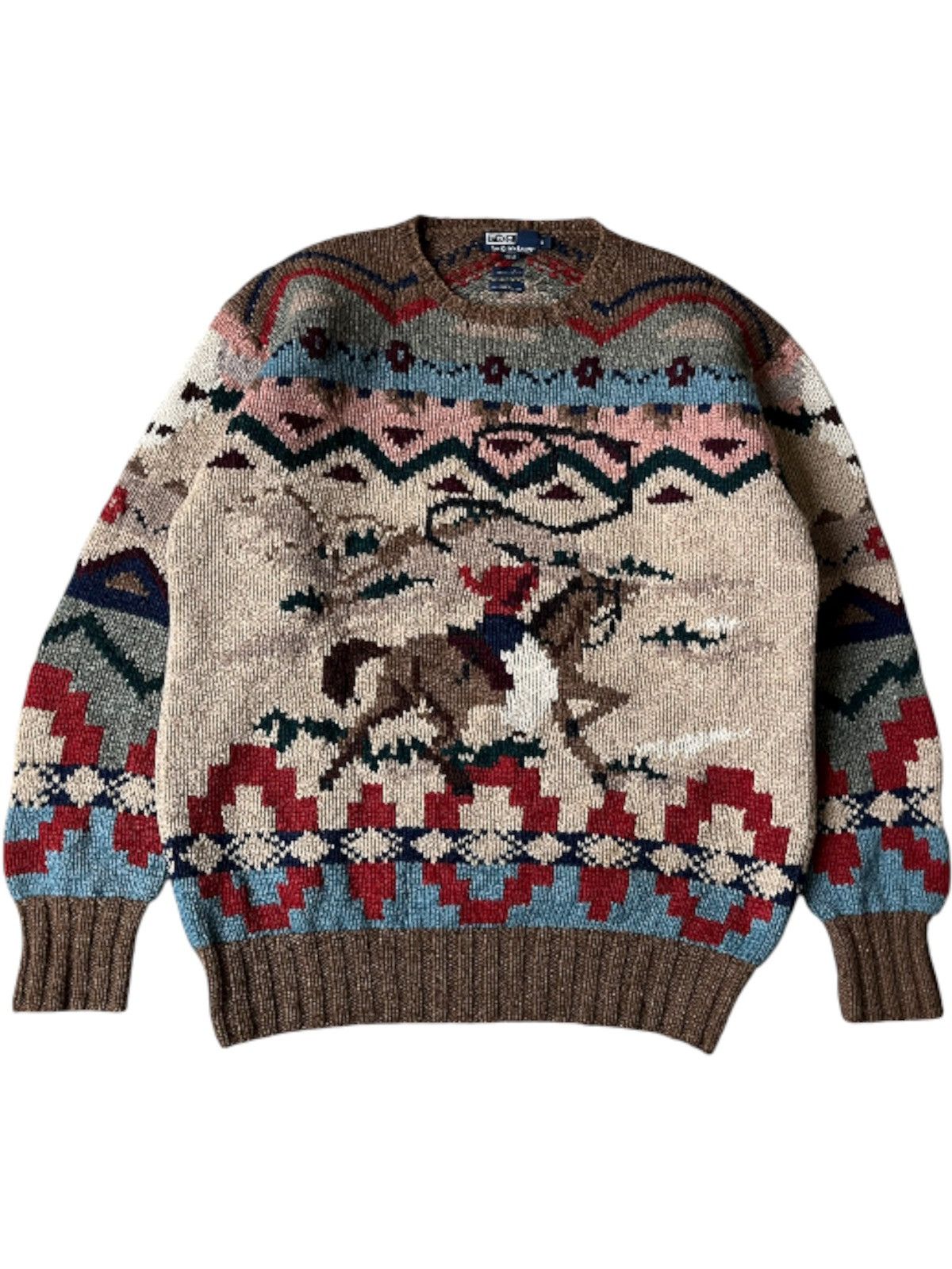 Ralph Lauren Ralph Lauren Hand Wool Western Cowboy Sweat Vintage 90s Rare Size US L / EU 52-54 / 3 - 1 Thumbnail