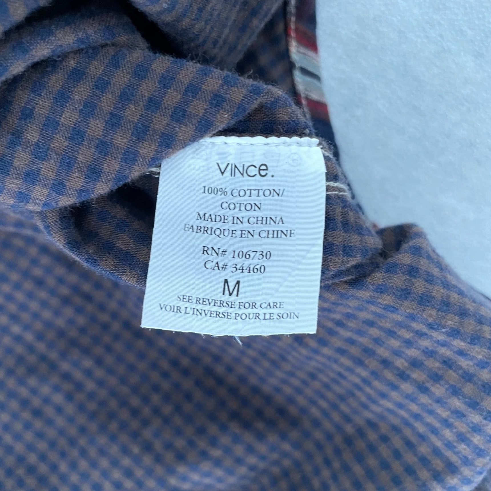 Vince VINTAGE Vince Flannel Shirt Men Medium Blue Plaid Long Sleeve Button-Up Casual Size US M / EU 48-50 / 2 - 7 Thumbnail