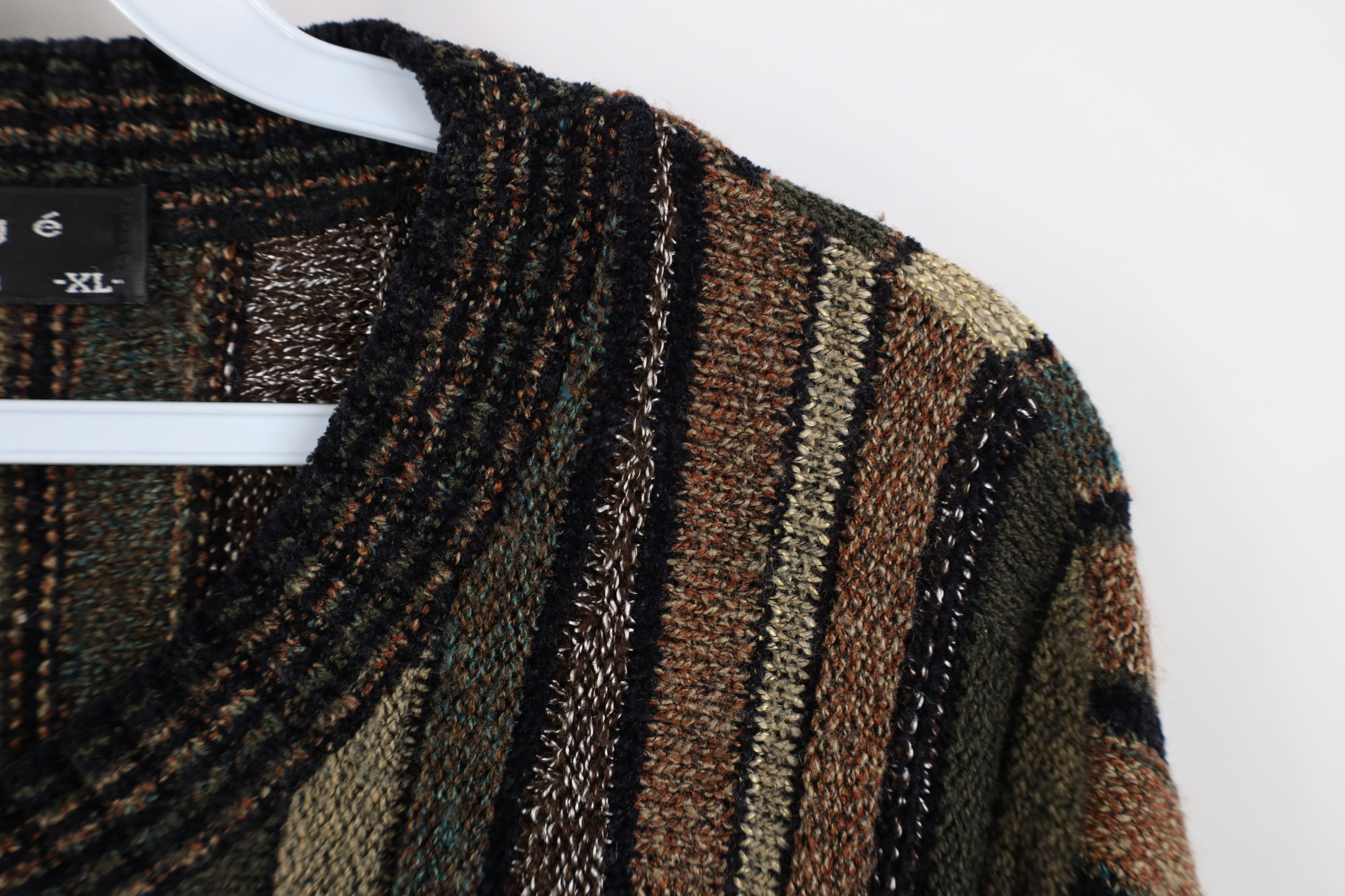 Vintage Vintage 90s Coogi Style Knit Crewneck Sweater Earth Tone Size US XL / EU 56 / 4 - 5 Thumbnail