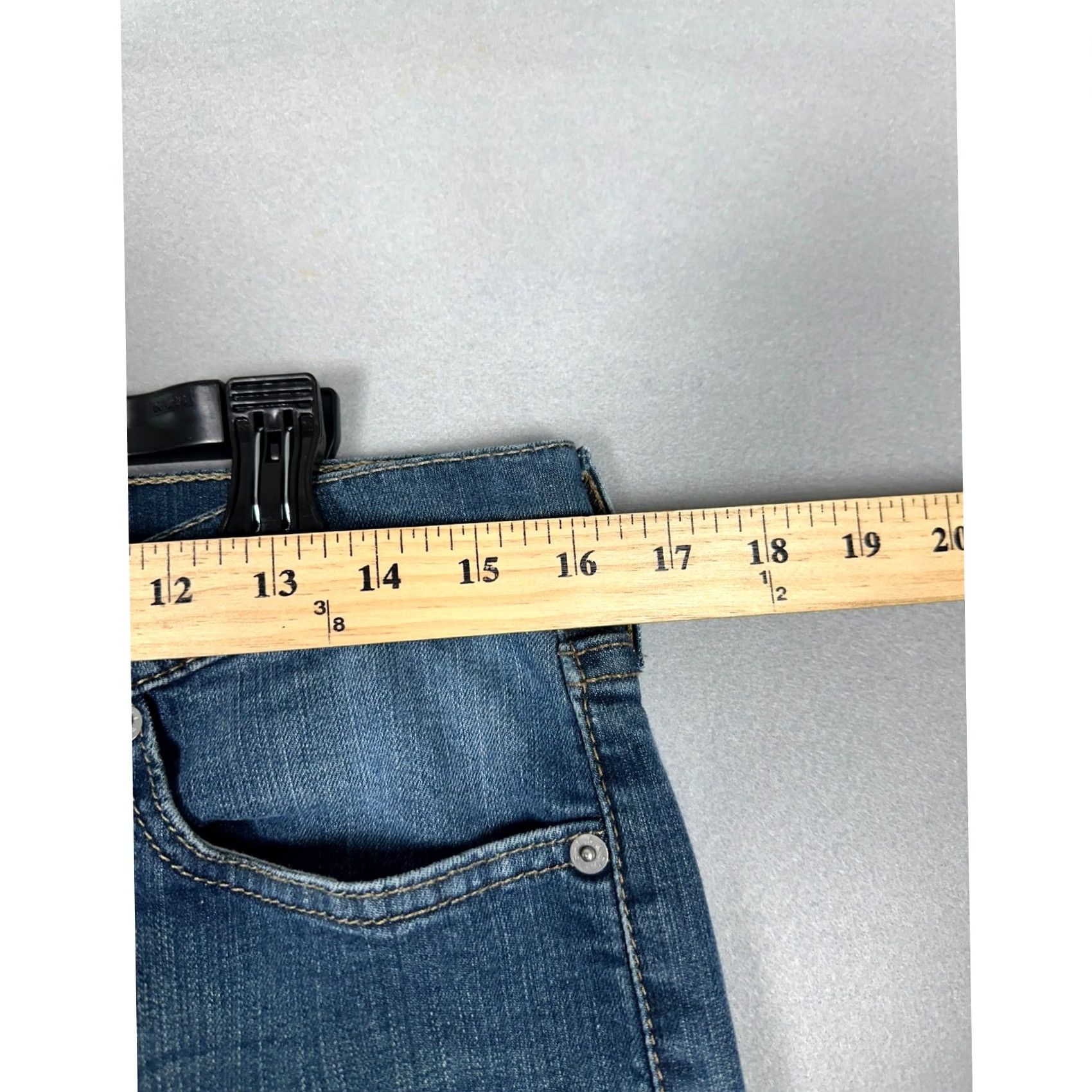 Levi's Levis 513 Slim Straight Jeans Mens 33x32 Medium Wash Blue Raw Hem Split Hem Distressed Pocket Five-Pocket Slip Zip Button Size US 33 - 6 Thumbnail