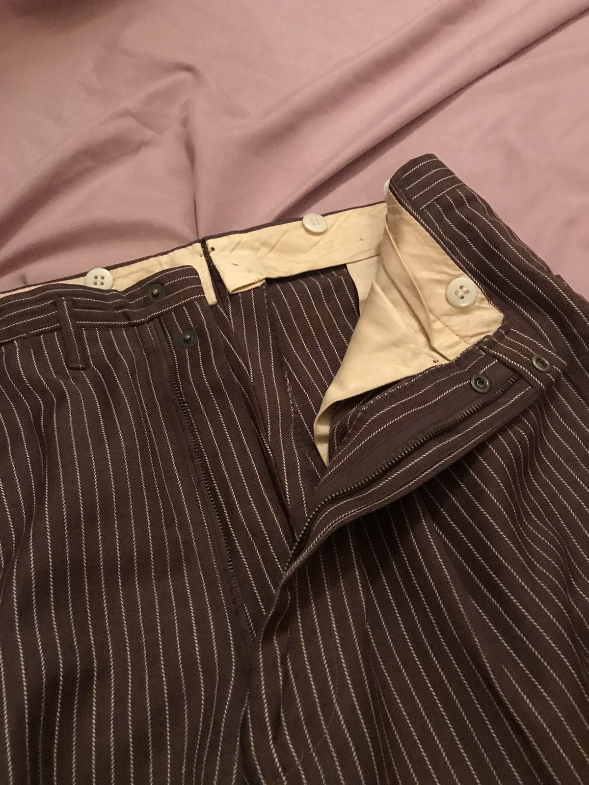 Other US MADE 20s HOLLYWOOD PANTS in pure wool brown fabric Size 38R - 6 Thumbnail