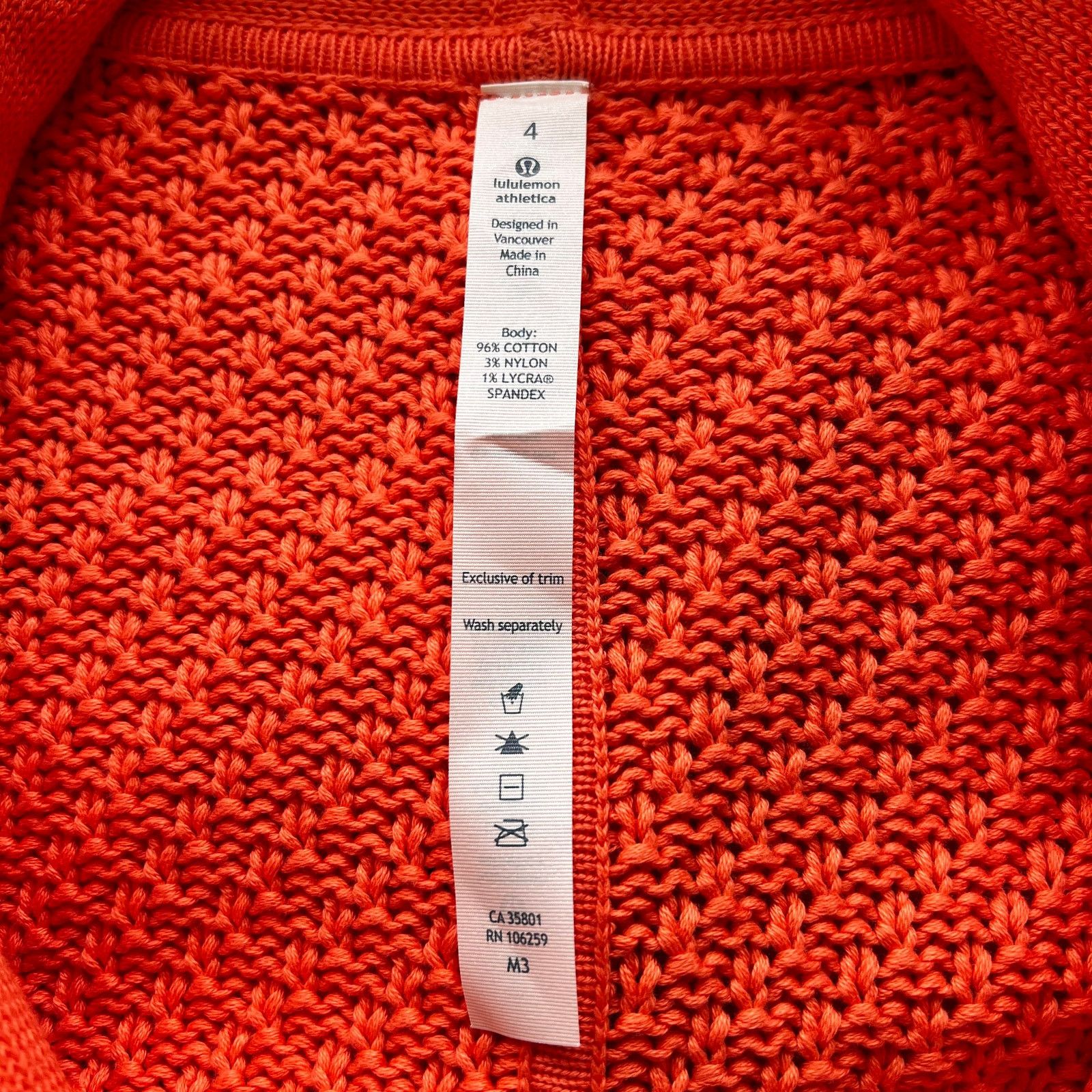 Lululemon Lululemon Orange Hooded Knit Cardigan Sweater, US4 Size S / US 4 / IT 40 - 5 Thumbnail
