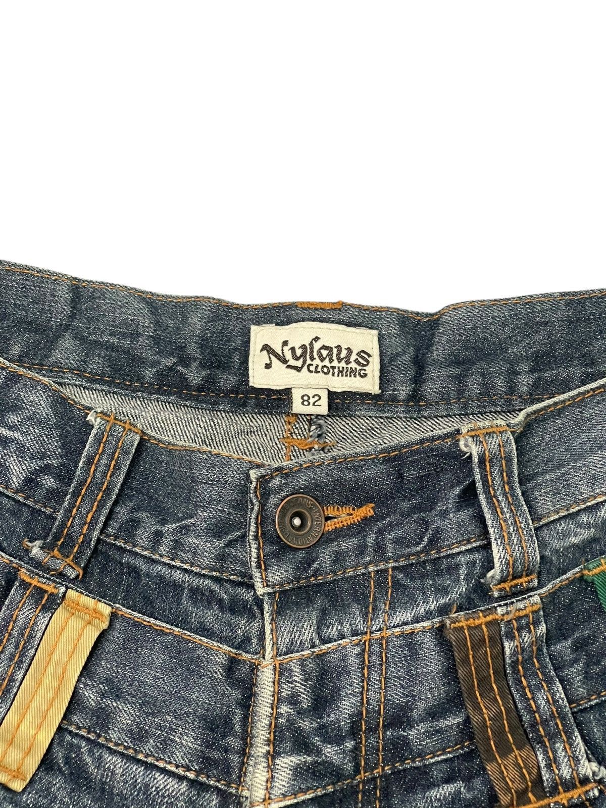 Japanese Brand Double Waist Jeans Nylaus Chrome Dior Erd cdg amiri 2🟦9 Size US 31 - 7 Thumbnail