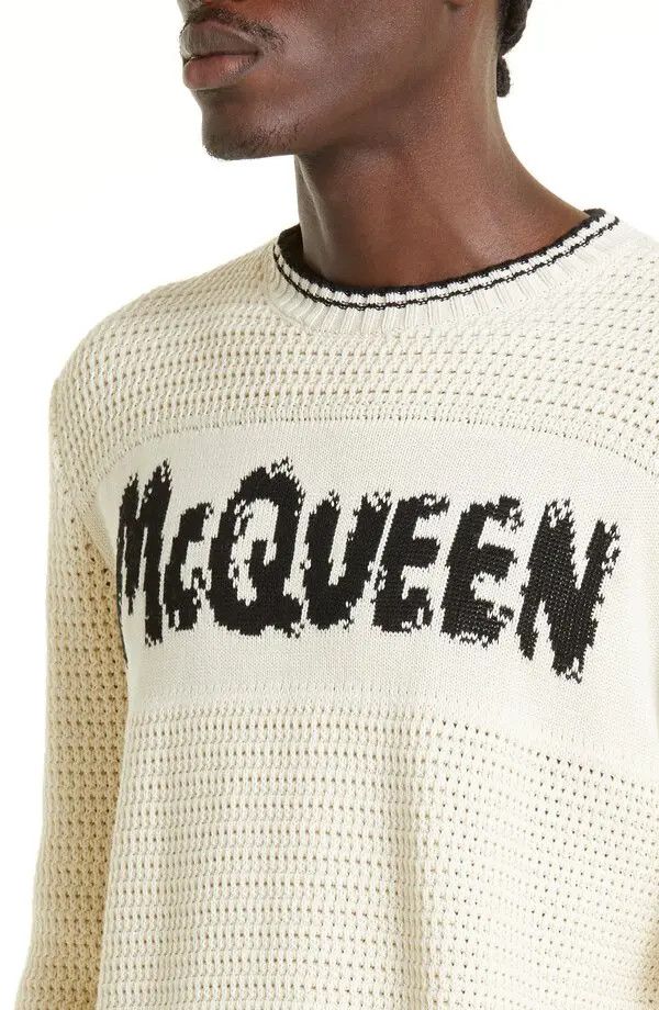 Alexander McQueen o1y1024 Sweater in Ivory Size US L / EU 52-54 / 3 - 2 Thumbnail