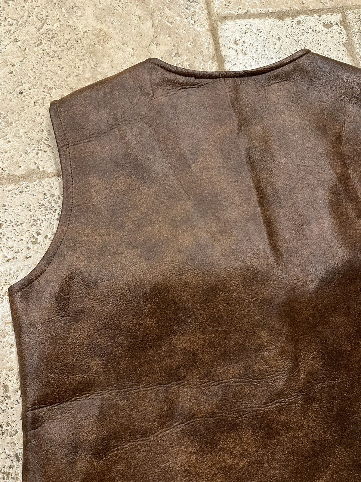 Vintage Vintage Union Made Brown Leather Vest Size M / US 6-8 / IT 42-44 - 8 Thumbnail