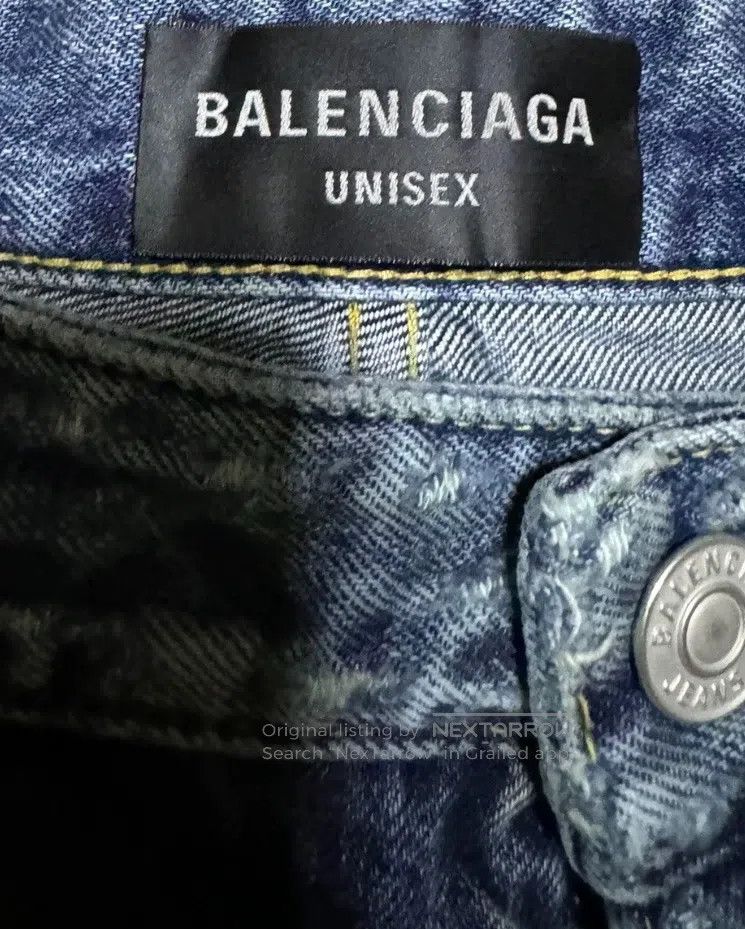 Balenciaga Balenciaga size S Indigo Tie-dye Denim Pants Size US 27 - 2 Thumbnail
