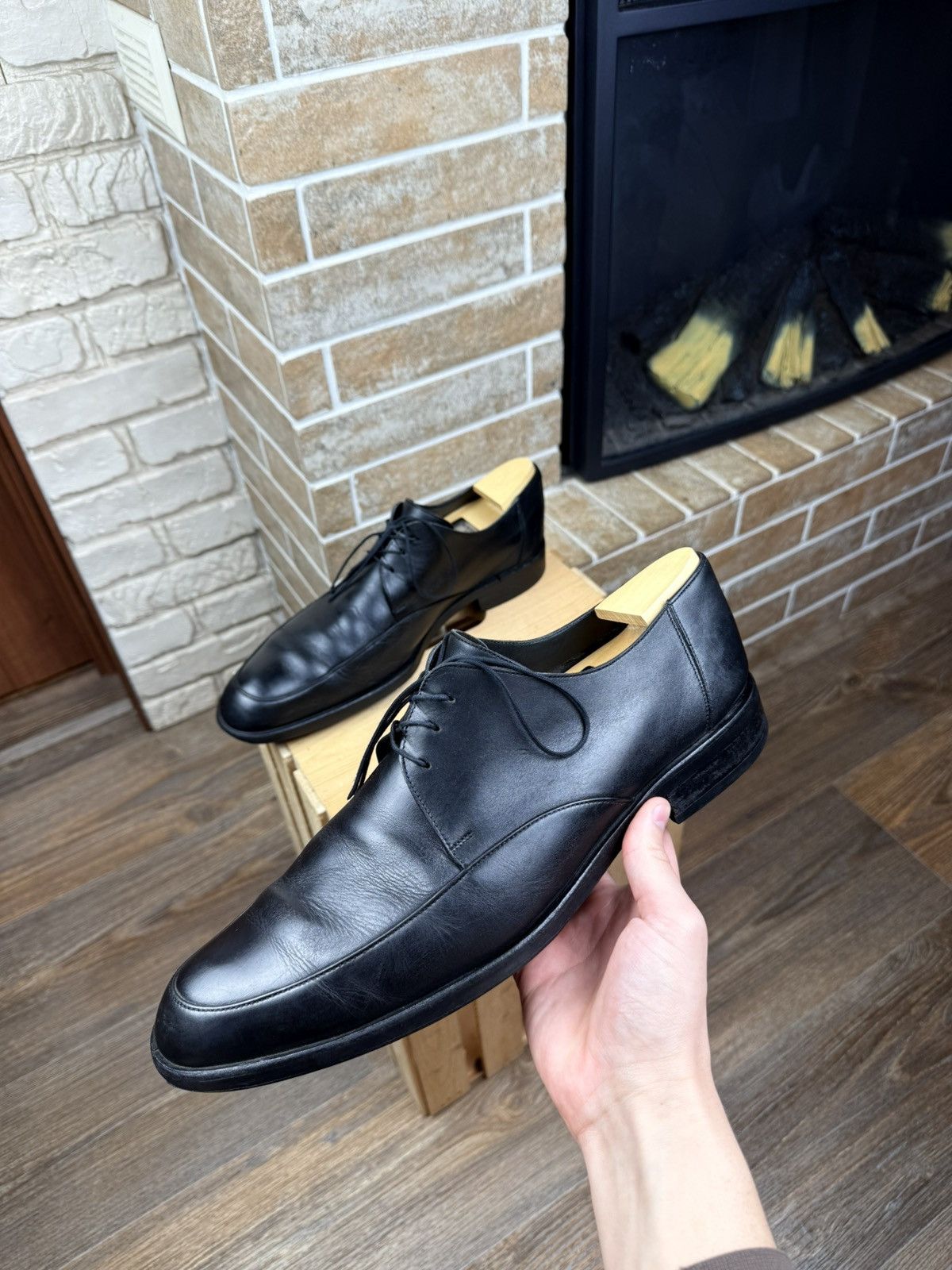 Gucci Gucci Black Leather Oxford Shoes Size US 12.5 / EU 45-46 - 5 Thumbnail