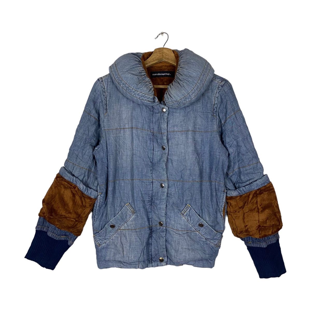 Vintage × mercibeaucoup Vintage Mercibeaucoup Quilted Sleeve Snap Button Full Zipper Size M / US 6-8 / IT 42-44 - 2 Thumbnail
