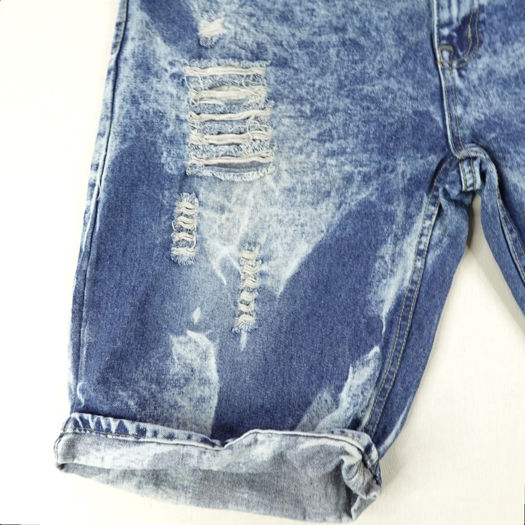 Vintage VINTAGE Mecca Shorts Mens 40 Blue Denim Jorts Distressed Baggy Faded 90s Hip Hop Casual Mens Regular Blue Denim Cotton Shorts Mecca 40 Mens Size US 40 / EU 56 - 4 Thumbnail