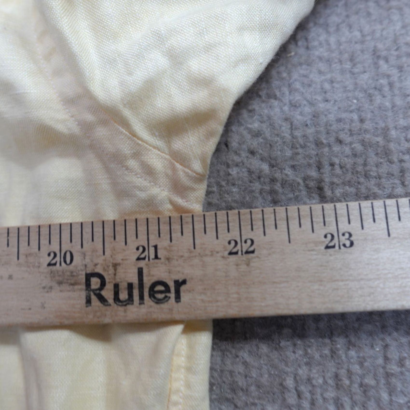 Vintage Spier & Mackay Shirt Large 16.5 Yellow Solid Linen Blend Slim Size US L / EU 52-54 / 3 - 7 Thumbnail