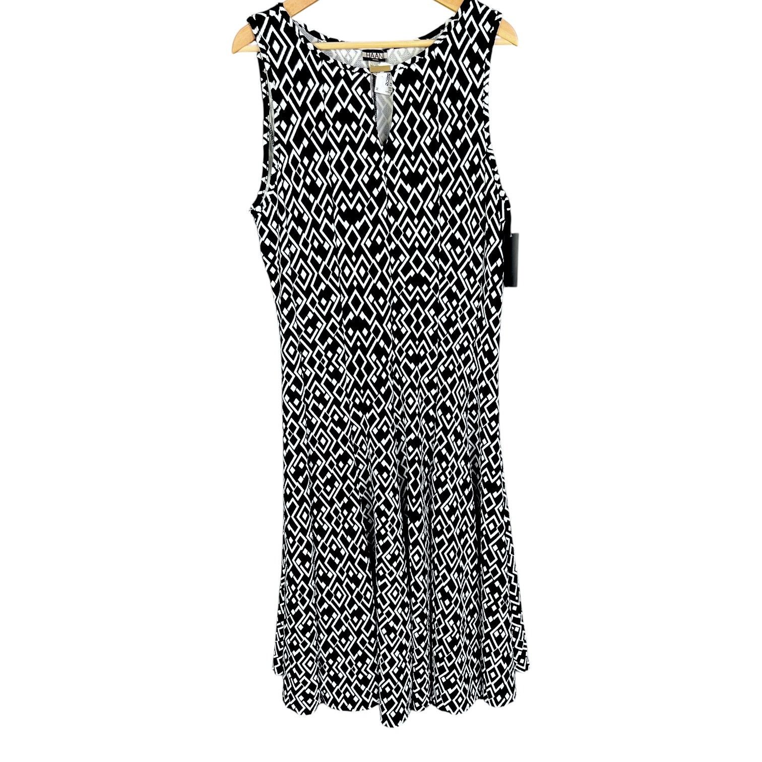 Gildan NWT Haani Black Geometric Sleeveless Dress - 1X - $80 Retail Size XL / US 12-14 / IT 48-50 - 2 Thumbnail