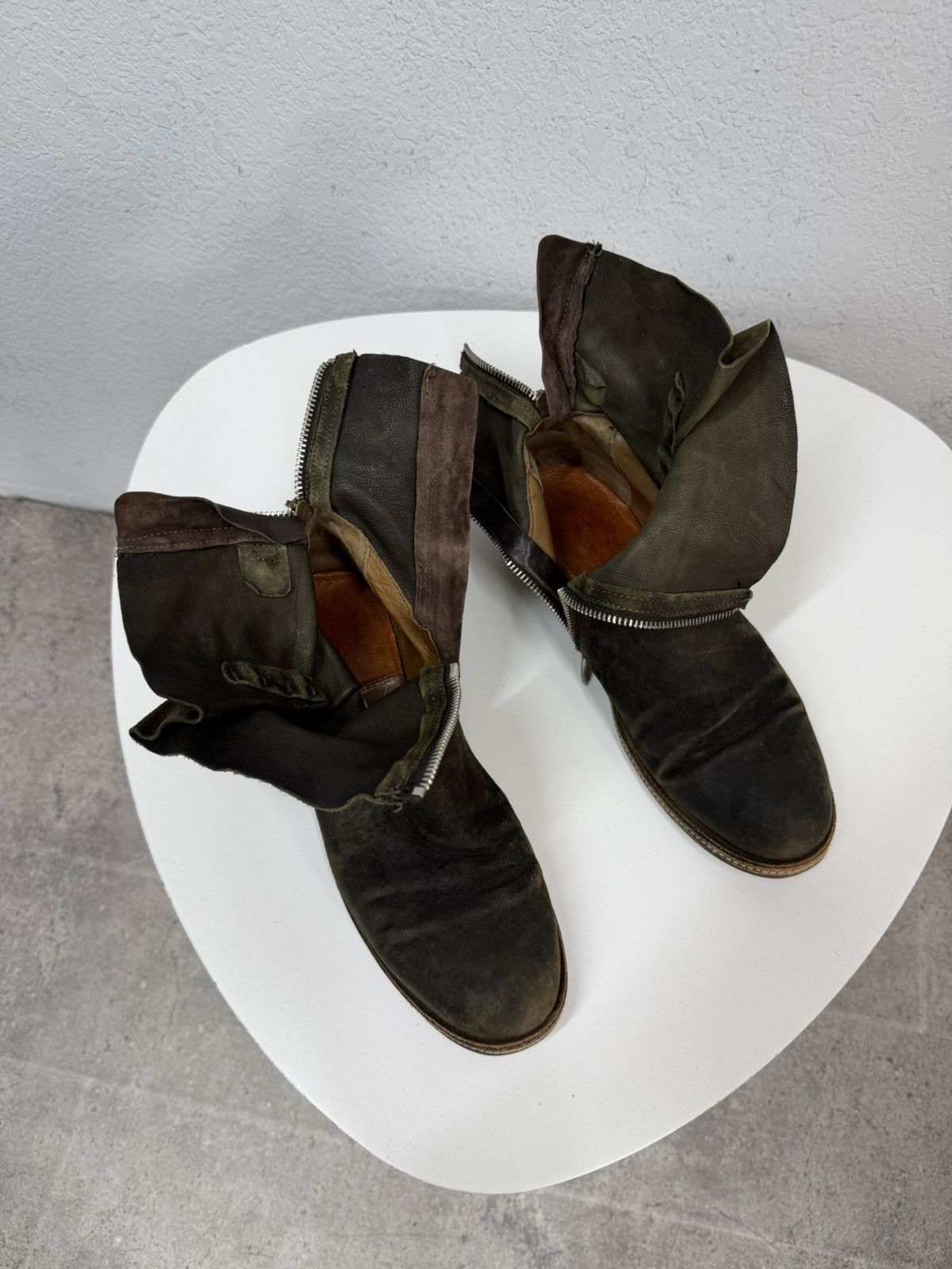 If Six Was Nine Vintage Italian AS 98 Vibe YSL Style Leather Biker Boots Size US 8.5 / EU 41-42 - 16 Thumbnail