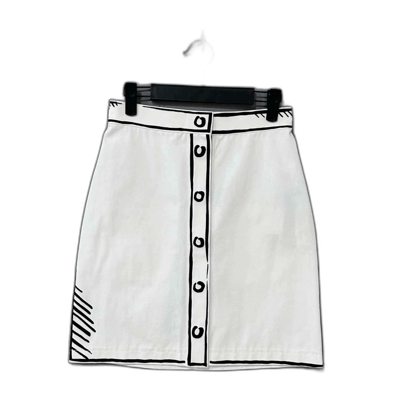 Fendi Fendi California Sky Button Skirt Size 38" / US 16 / IT 52 - 1 Thumbnail