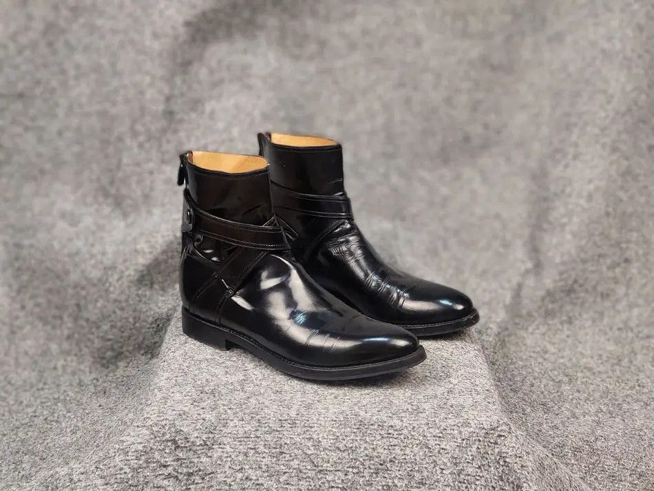 image of Alberto Fasciani Design Ankle Zip Varnish Leather Boots in Black, Women's (Size 7)