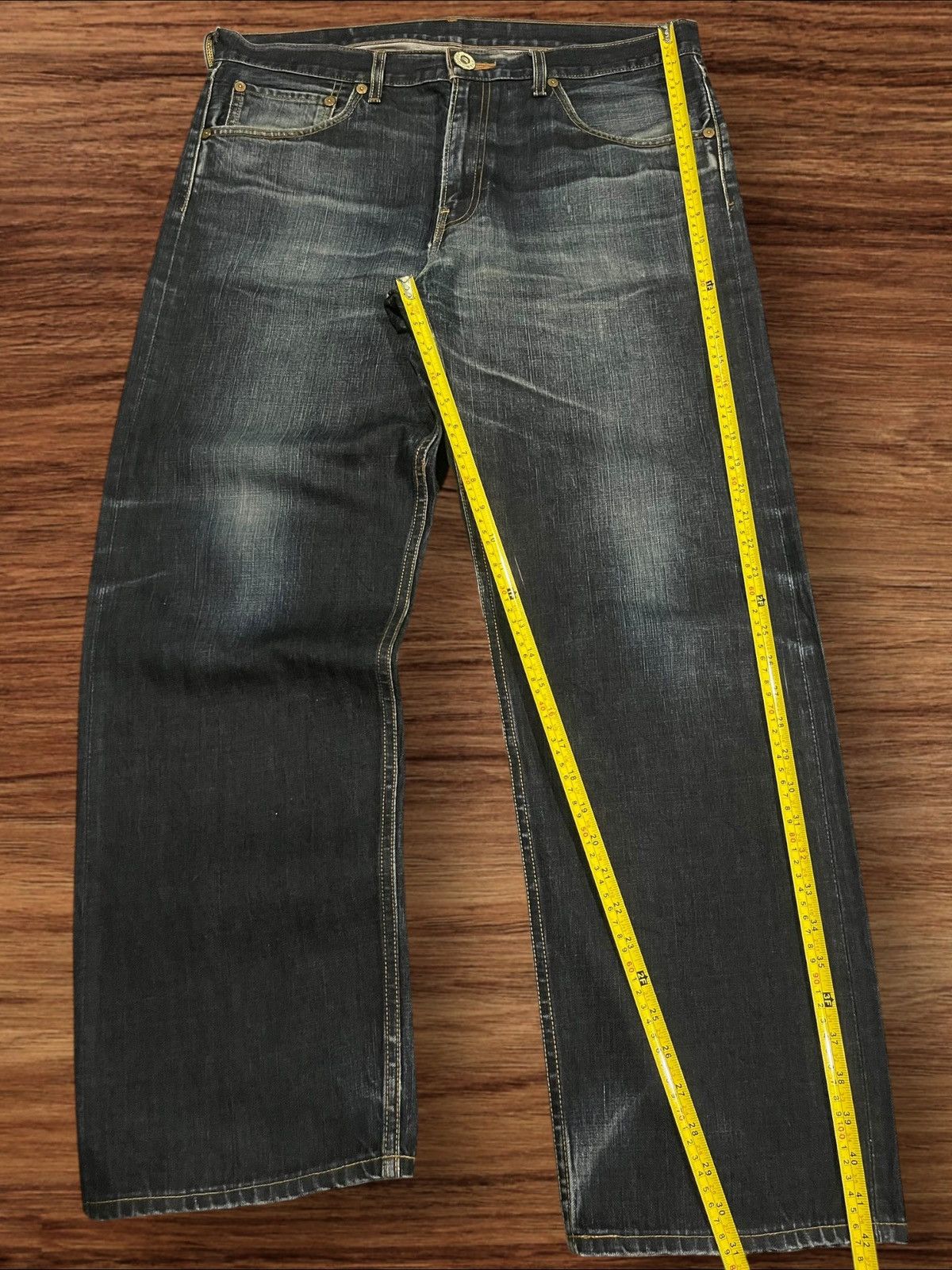 Levi's ⚡️Baggy⚡️Vintage Levi’s Lot 503 Dark Washed Distressed Jeans Size US 37 - 13 Thumbnail