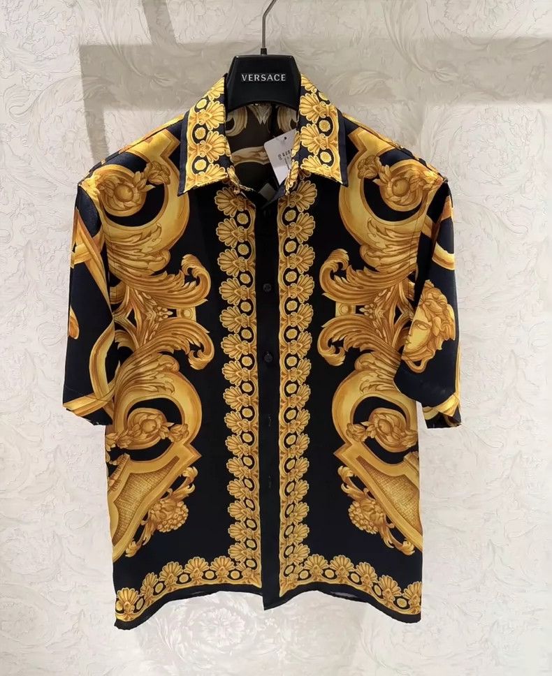 Versace Versace Baroque silk short-sleeved shirt Size US L / EU 52-54 / 3 - 5 Thumbnail