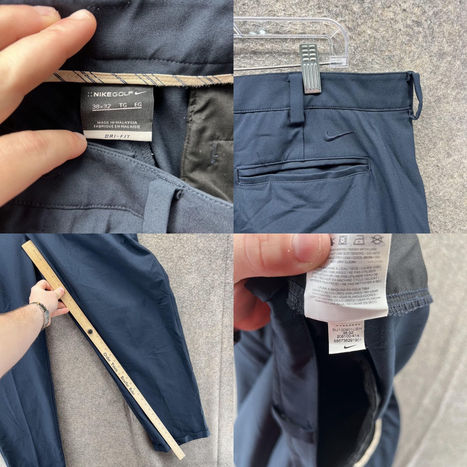 Nike Nike Golf Pants Mens 38x32 Blue Dri-FIT Stretch Khakis Trousers Size US 38 / EU 54 - 8 Thumbnail