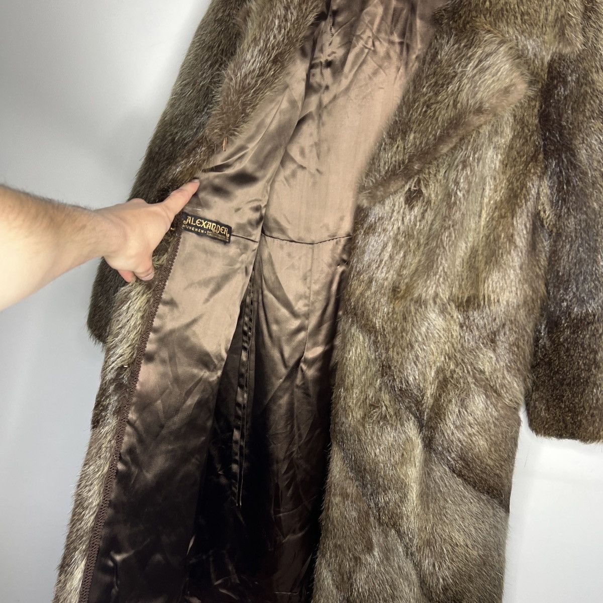 90s Vintage Real Rabbit Fur Coat Jacket Heavy Opium Punk Y2K